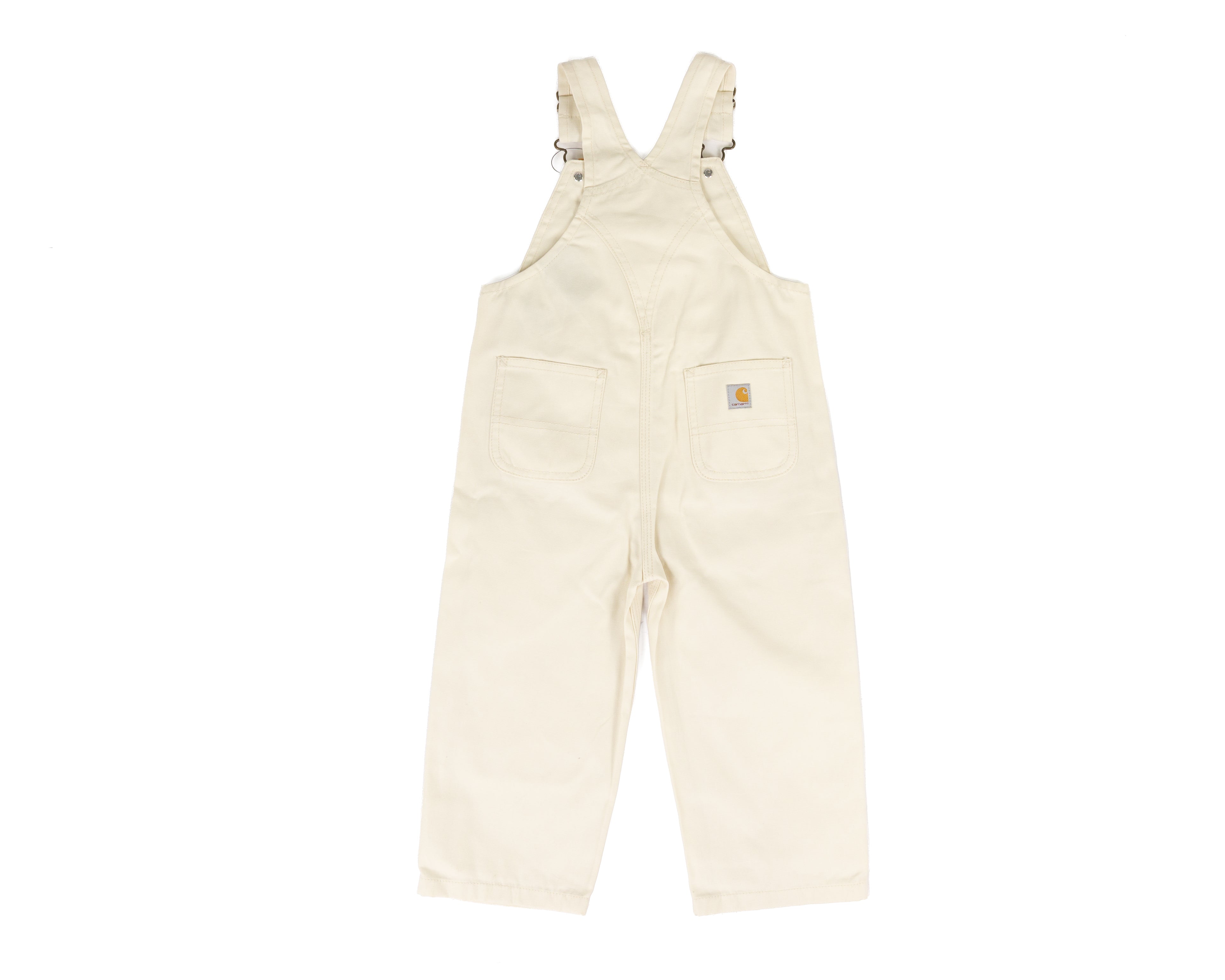 Carhartt Girl's Cream Canvas Ruffle Overalls ( 2T-3T) CM9757CA35