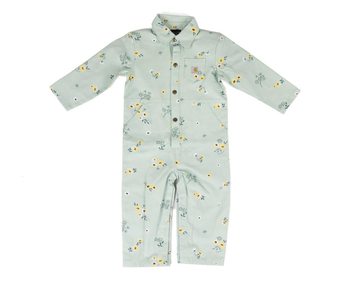 Carhartt Girl's Blue Haze Floral Coveralls (3M-24M) CM9778B351-LN1