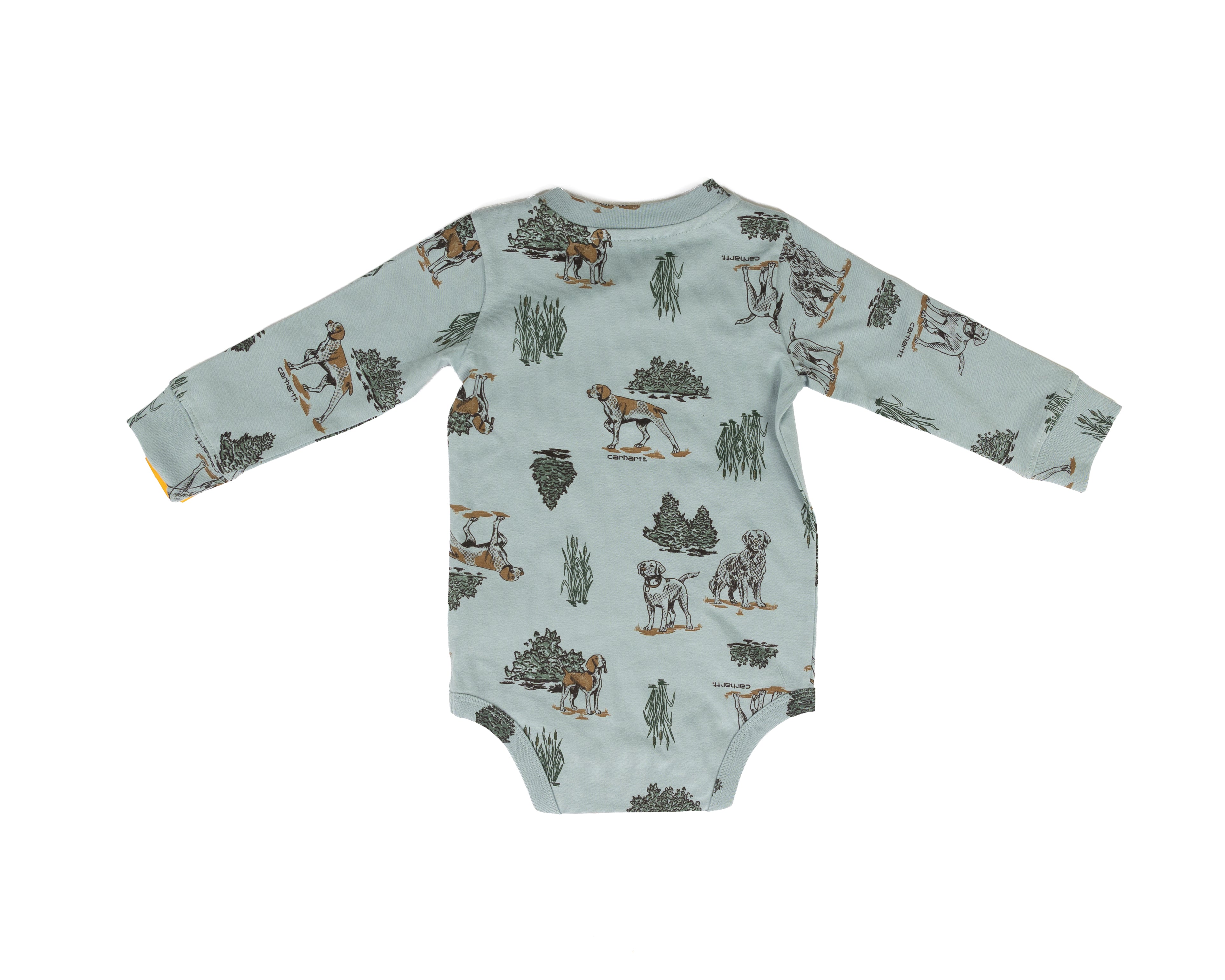 Carhartt Boy's Slate Bodysuit with Dogs Printed All Over CA6864HV6-AF1