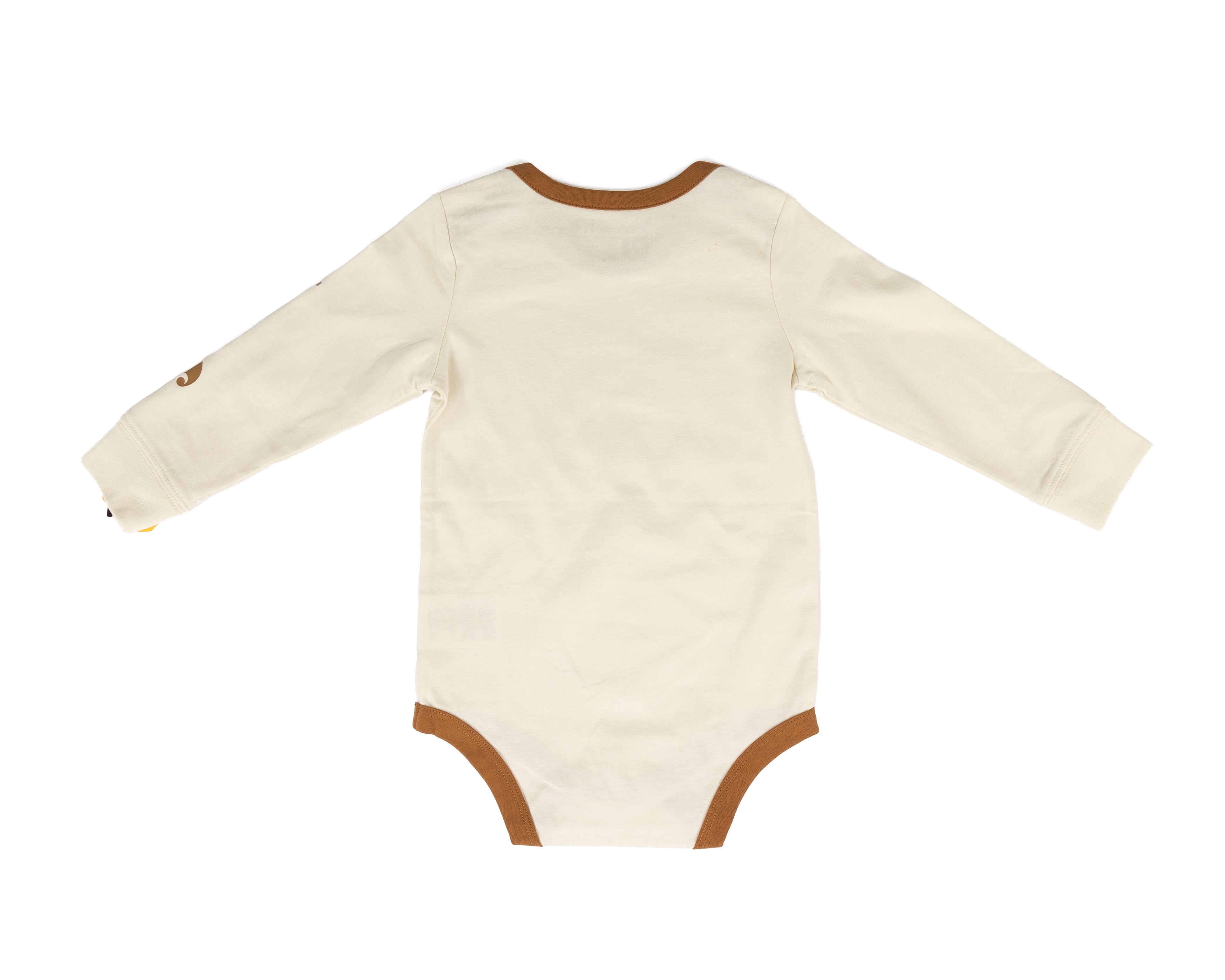 Carhartt Boy's Long Sleeve Cream Onesie with Animals Printed CA6854CA35-AF1