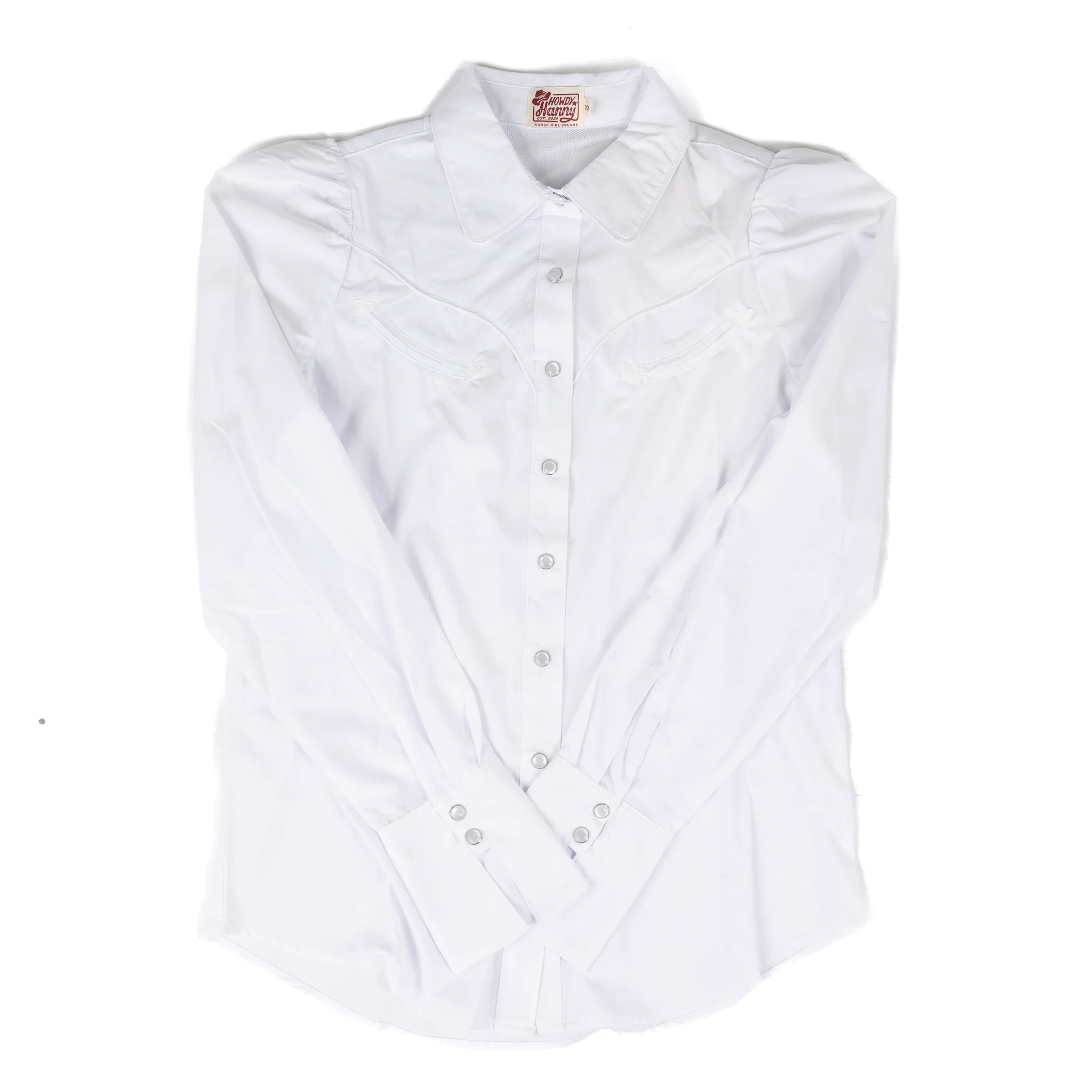 Women's Howdy Hanny Long Sleeve White Yoke Snap Up Top