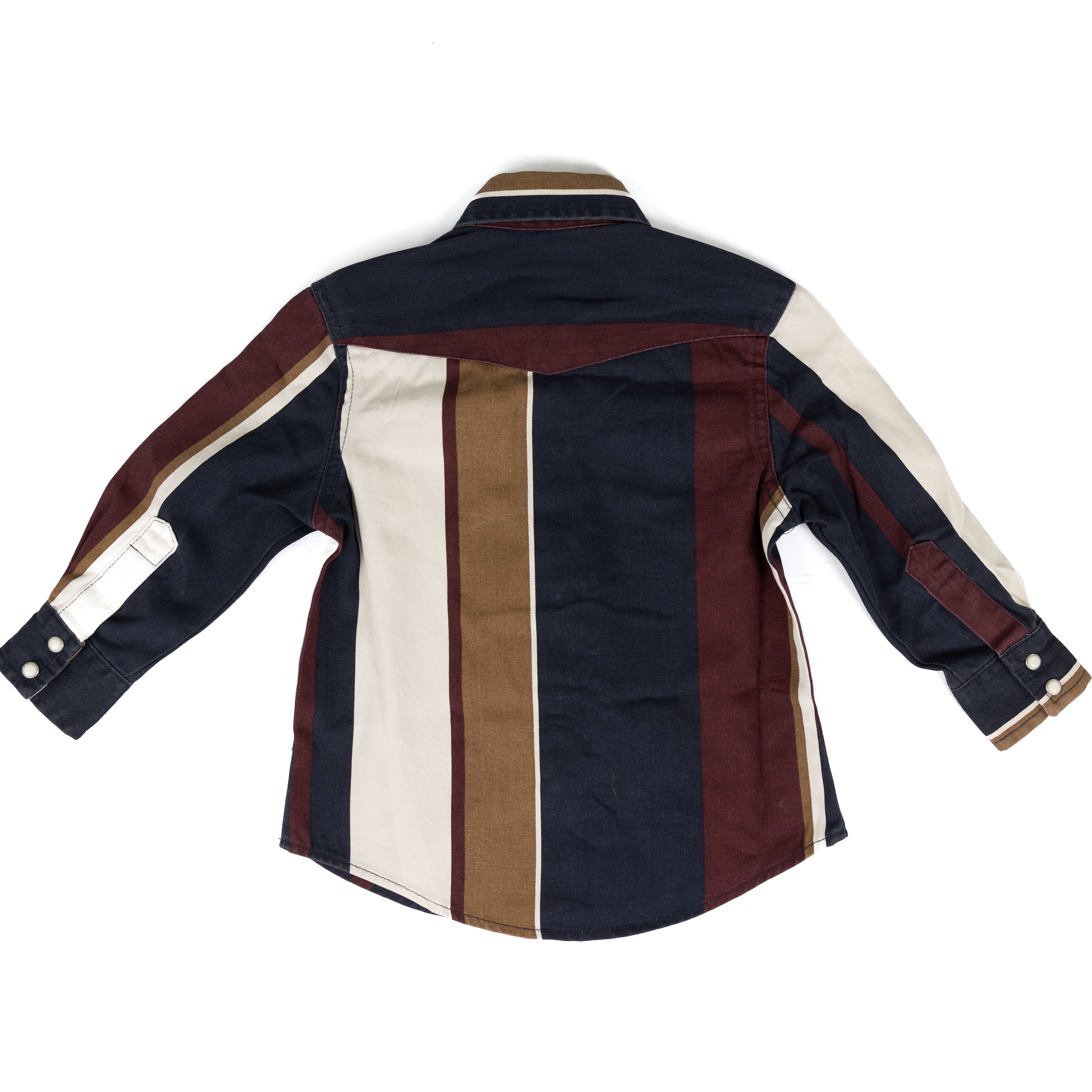 Boy's Wrangler Midnight Oak Brushpopper Stripe Western Snap Shirt 112382002