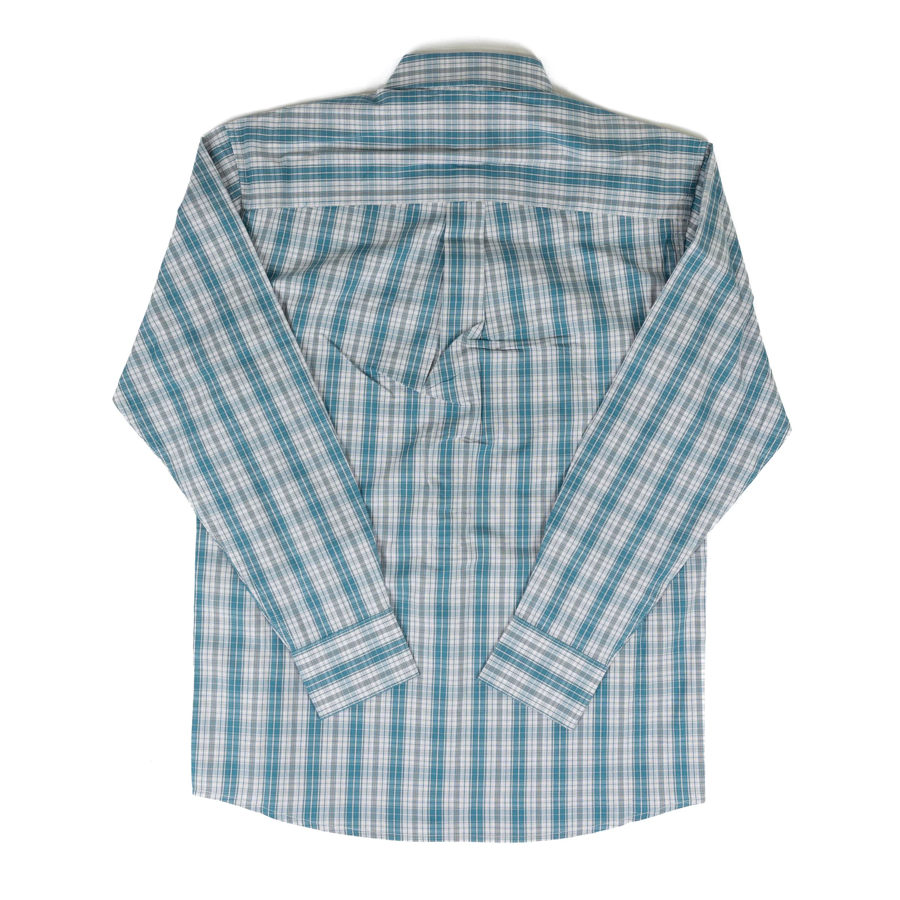 Men's Wrangler George Strait Blue Plaid Button Down Shirt 112381965