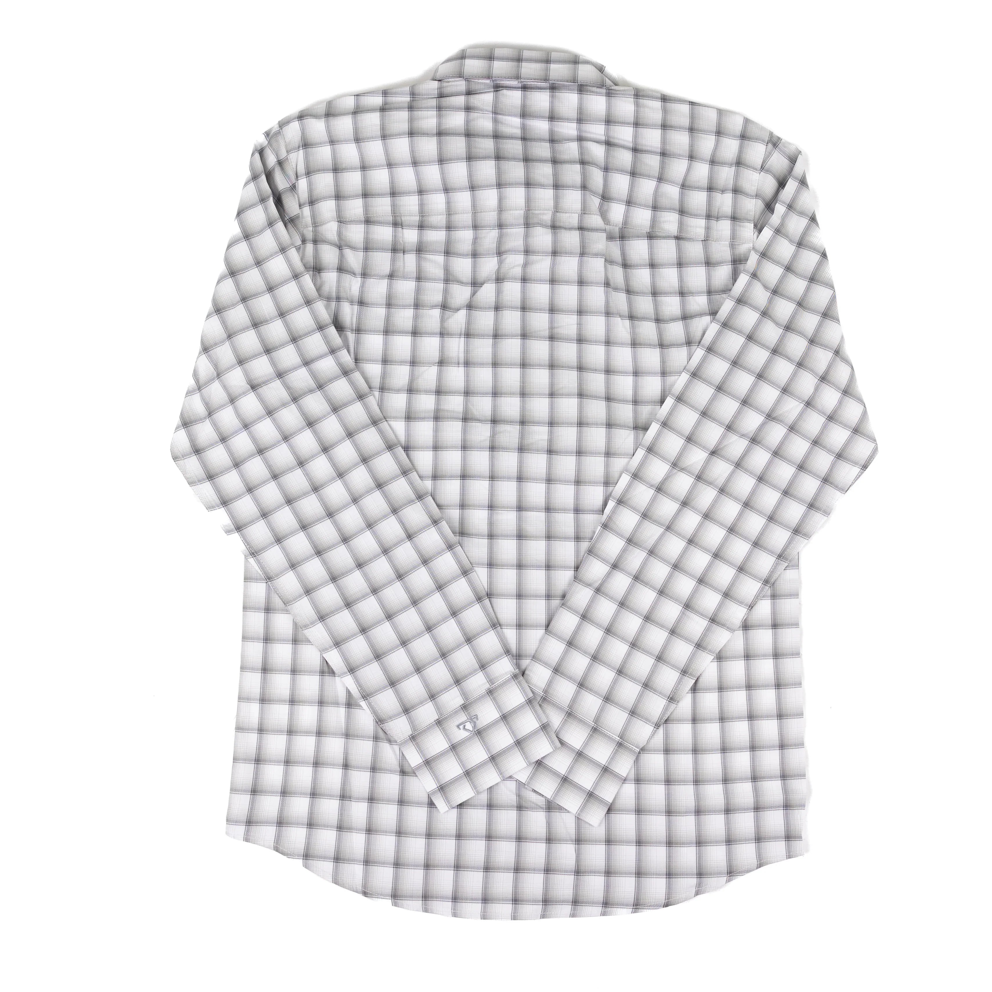 Men's Wrangler Cody Johnson Gray and White Plaid Button Down Shirt 112381514