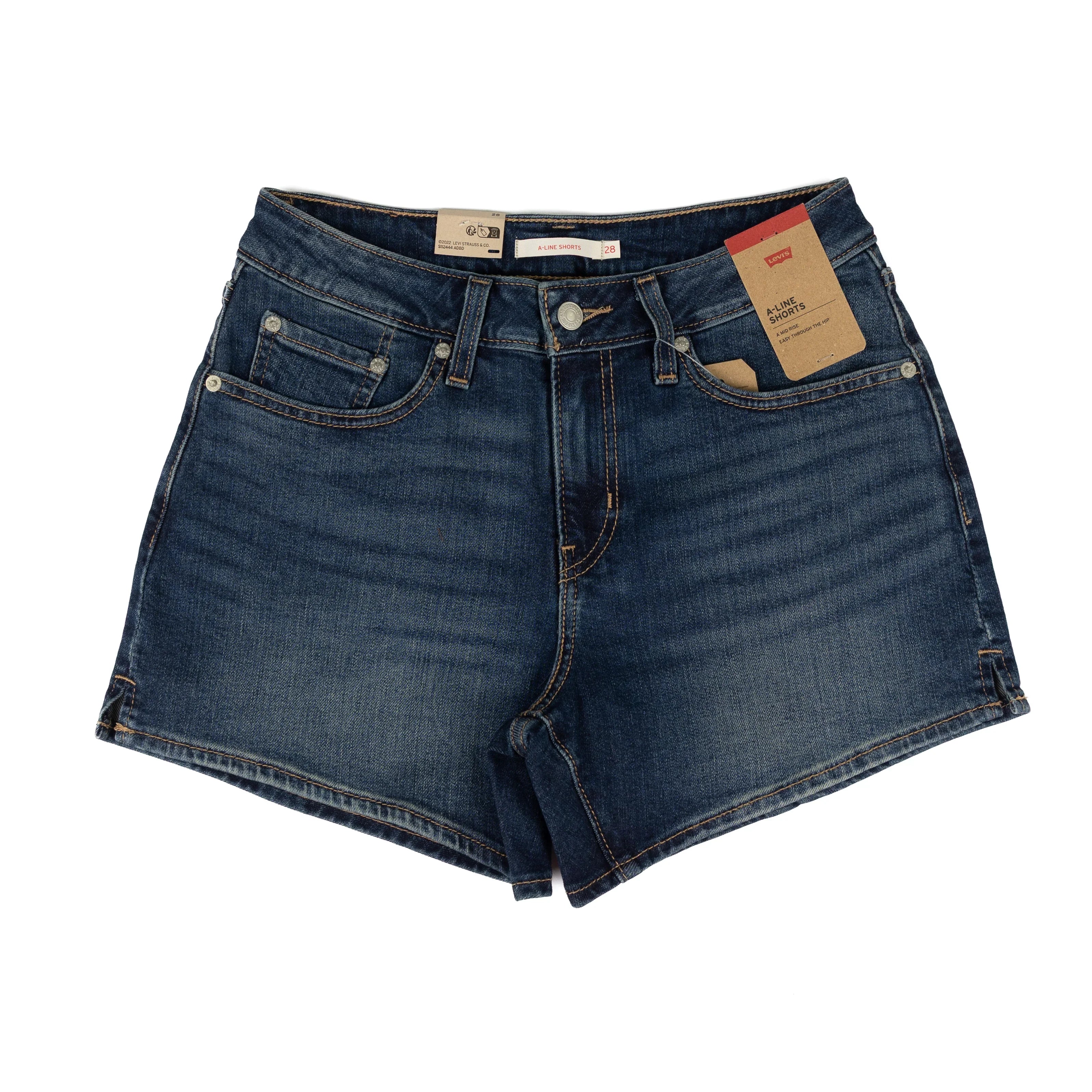 Women's Levi's A-line Dark Wash Shorts 001S4-0002