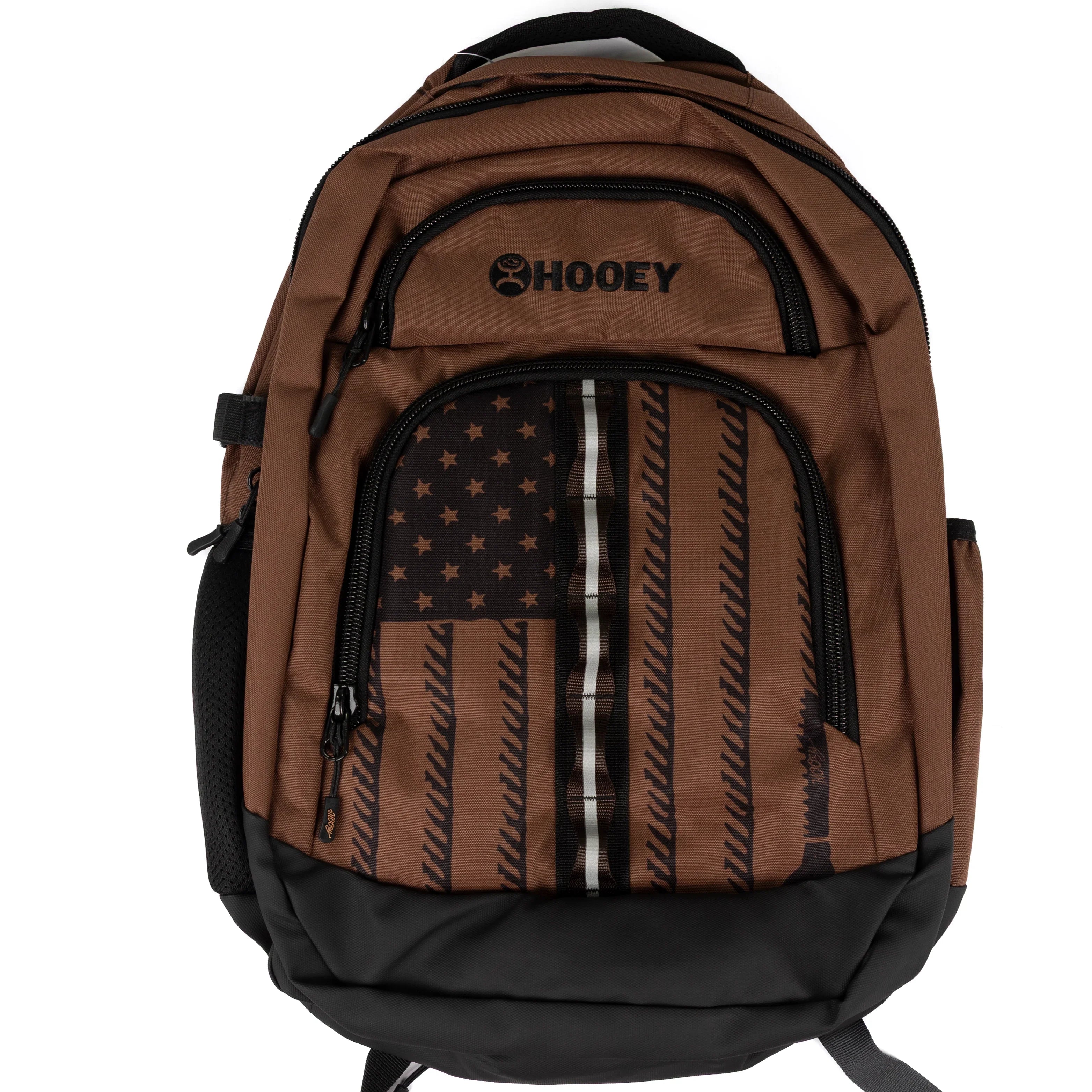 Hooey Ox Brown with Black American Flag Accent Printed Backpack BP2603BRBK