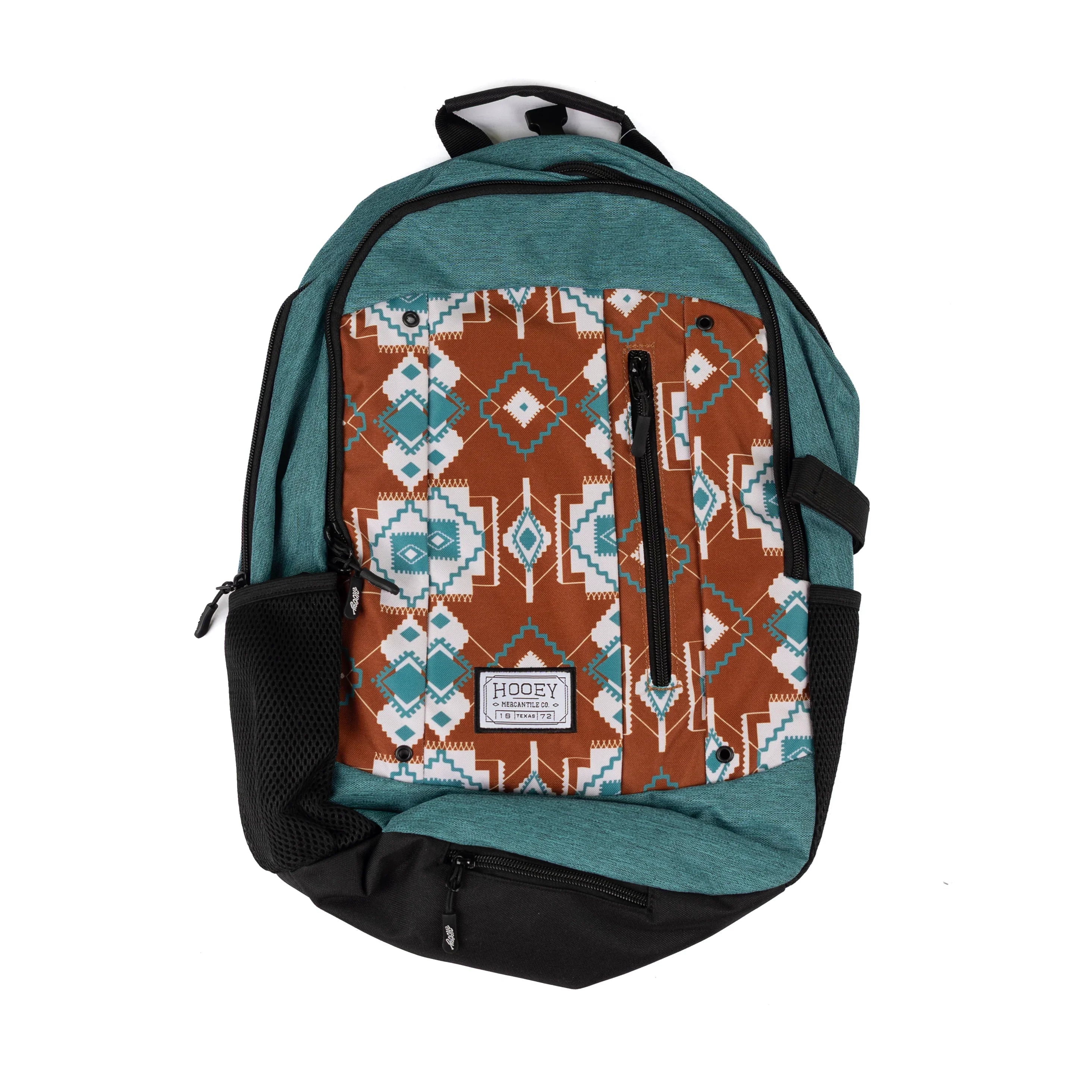 Hooey Rockstar Teal and Rust Aztec Backpack BP2602TLRU