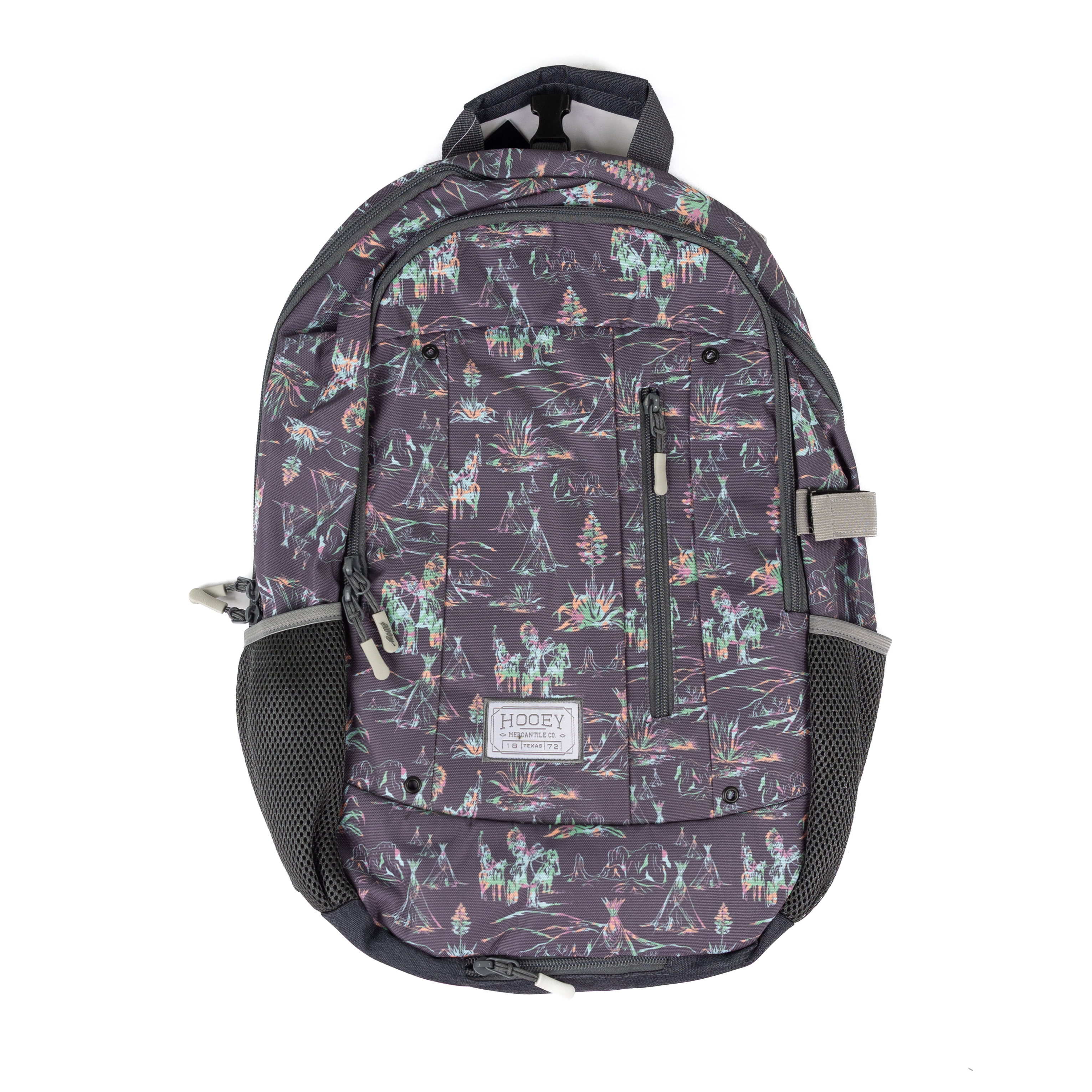Hooey Charcoal and Gray Rockstar Printed Backpack BP2602CHPR