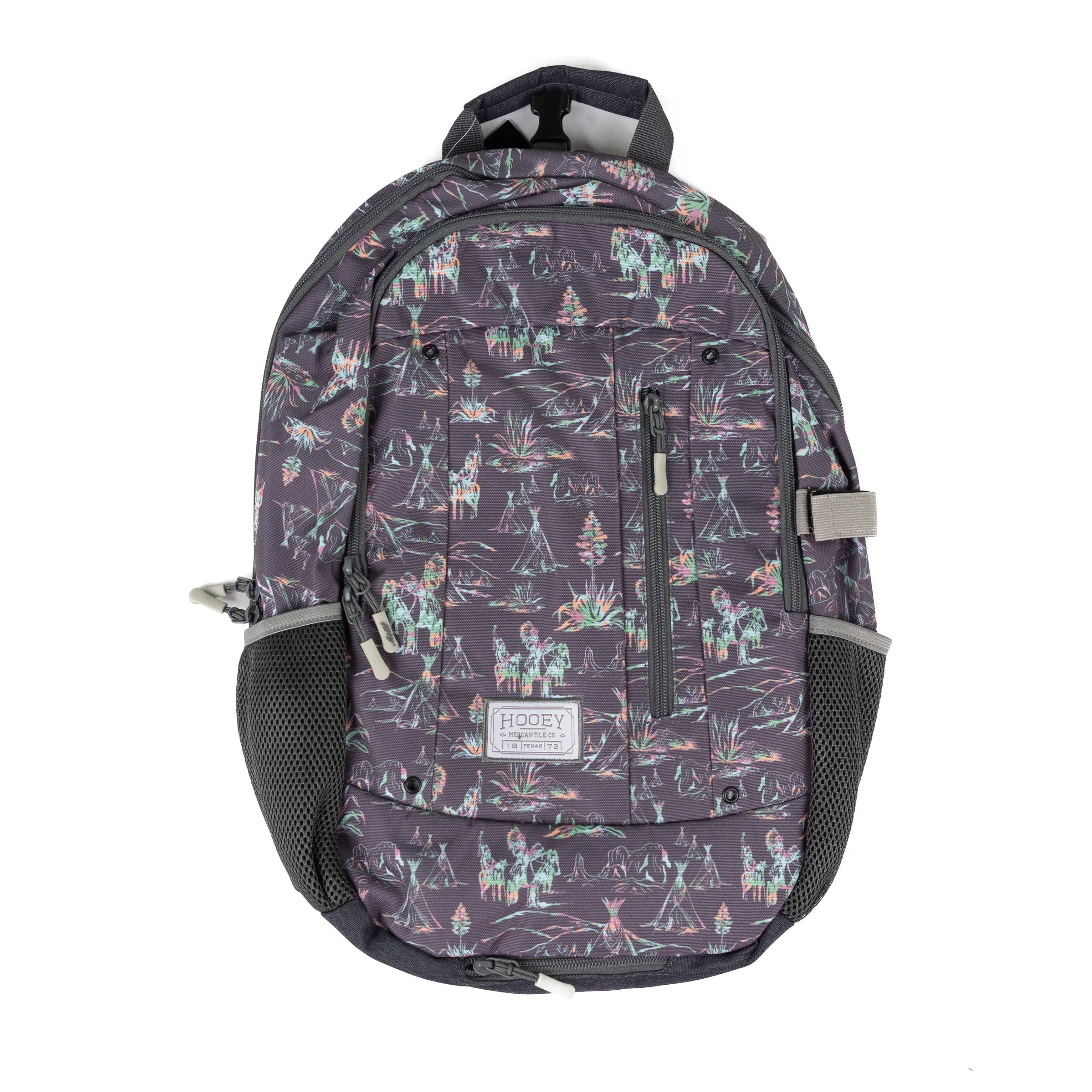 Hooey Charcoal and Gray Rockstar Printed Backpack BP2602CHPR