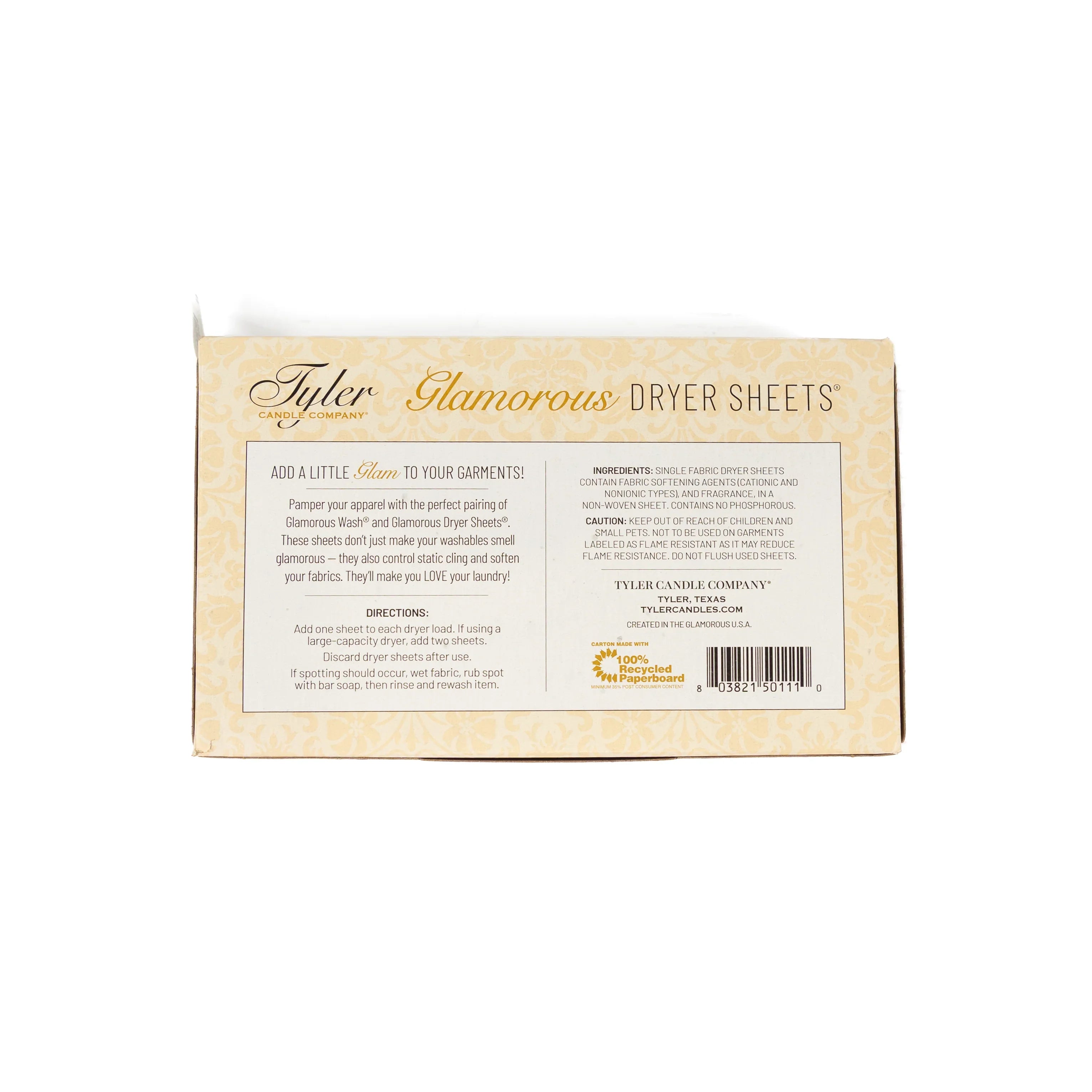 Tyler Candle Company Diva Scented Dryer Sheets 50111