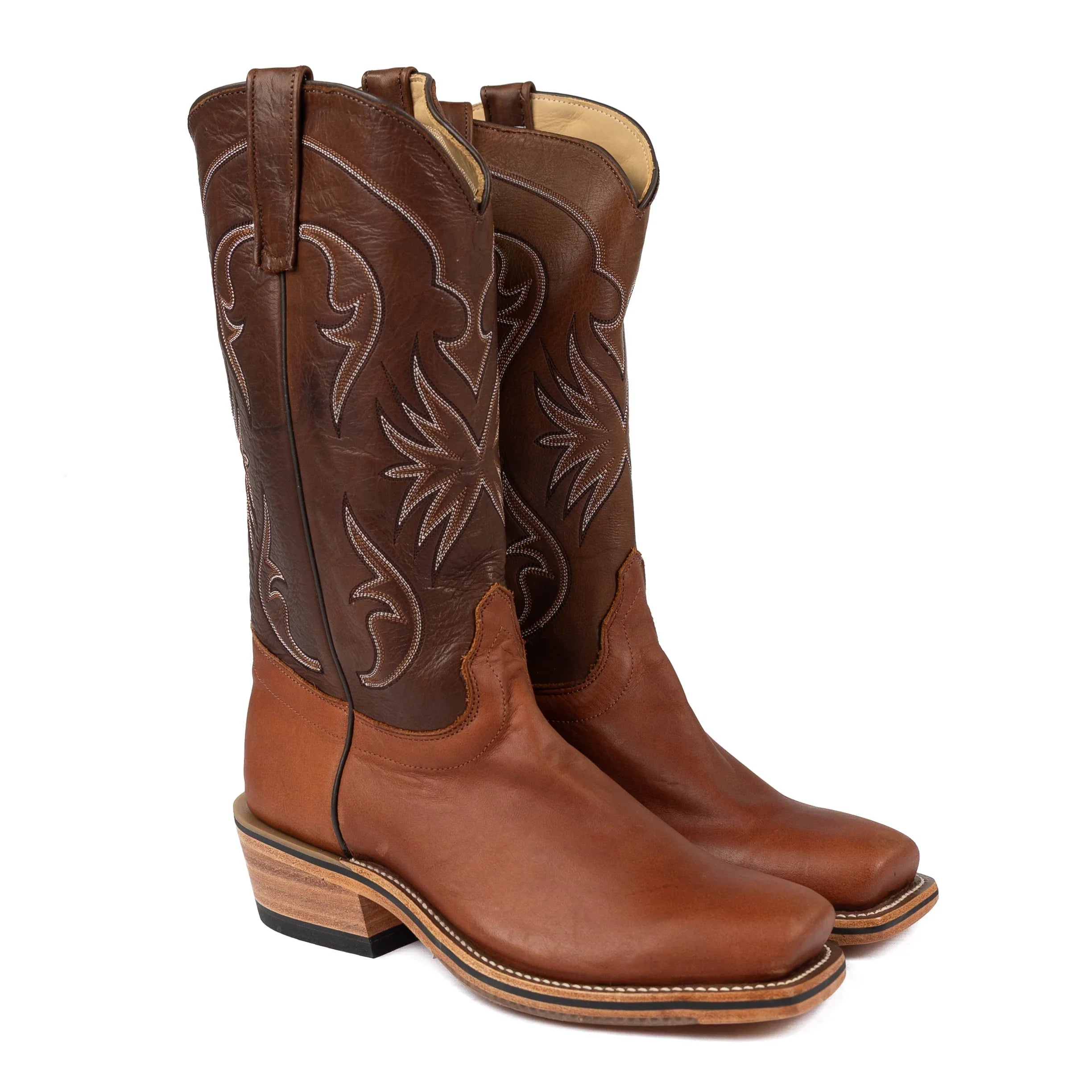 Olathe Chestnut Oiled Latigo Cutter Toe Boots