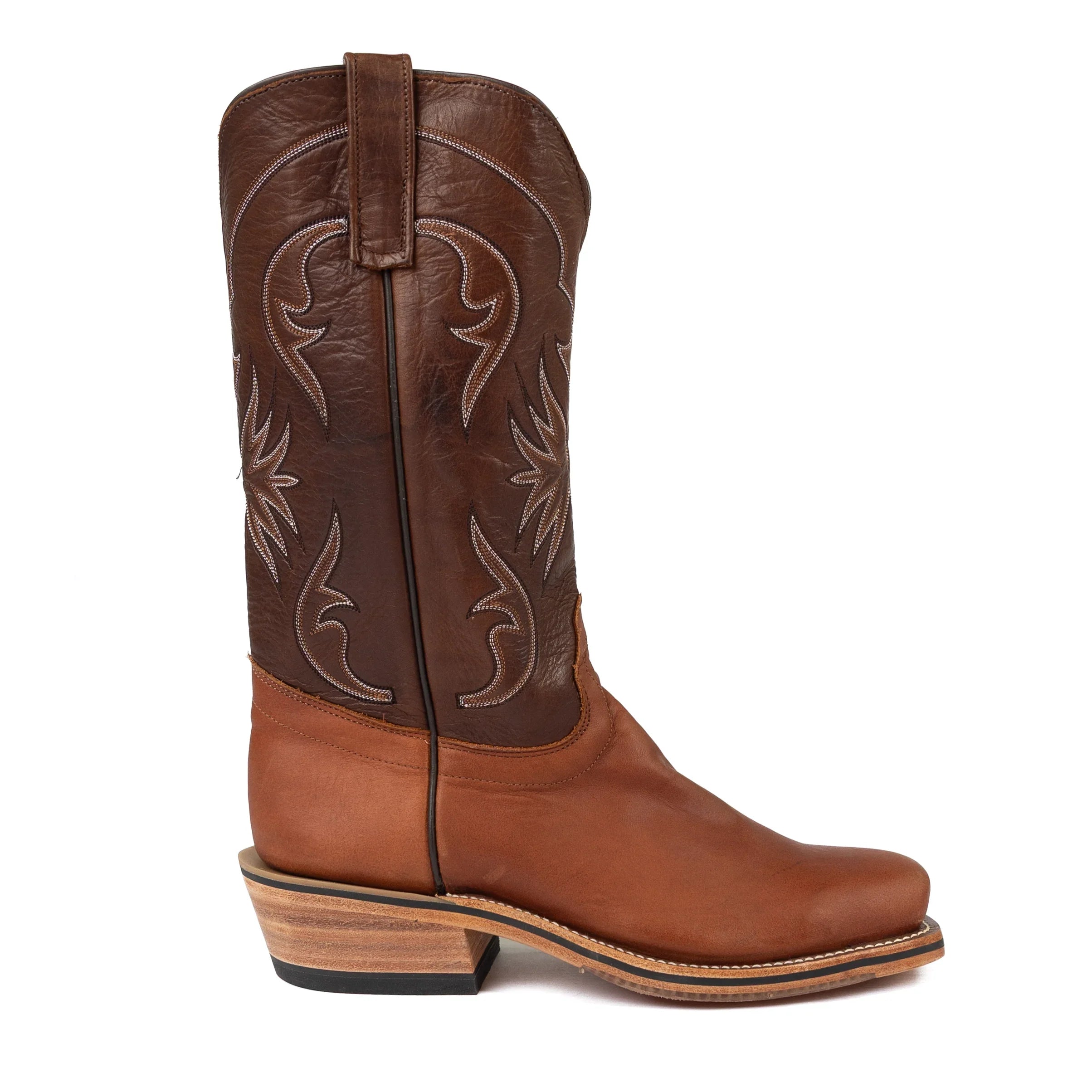 Olathe Chestnut Oiled Latigo Cutter Toe Boots