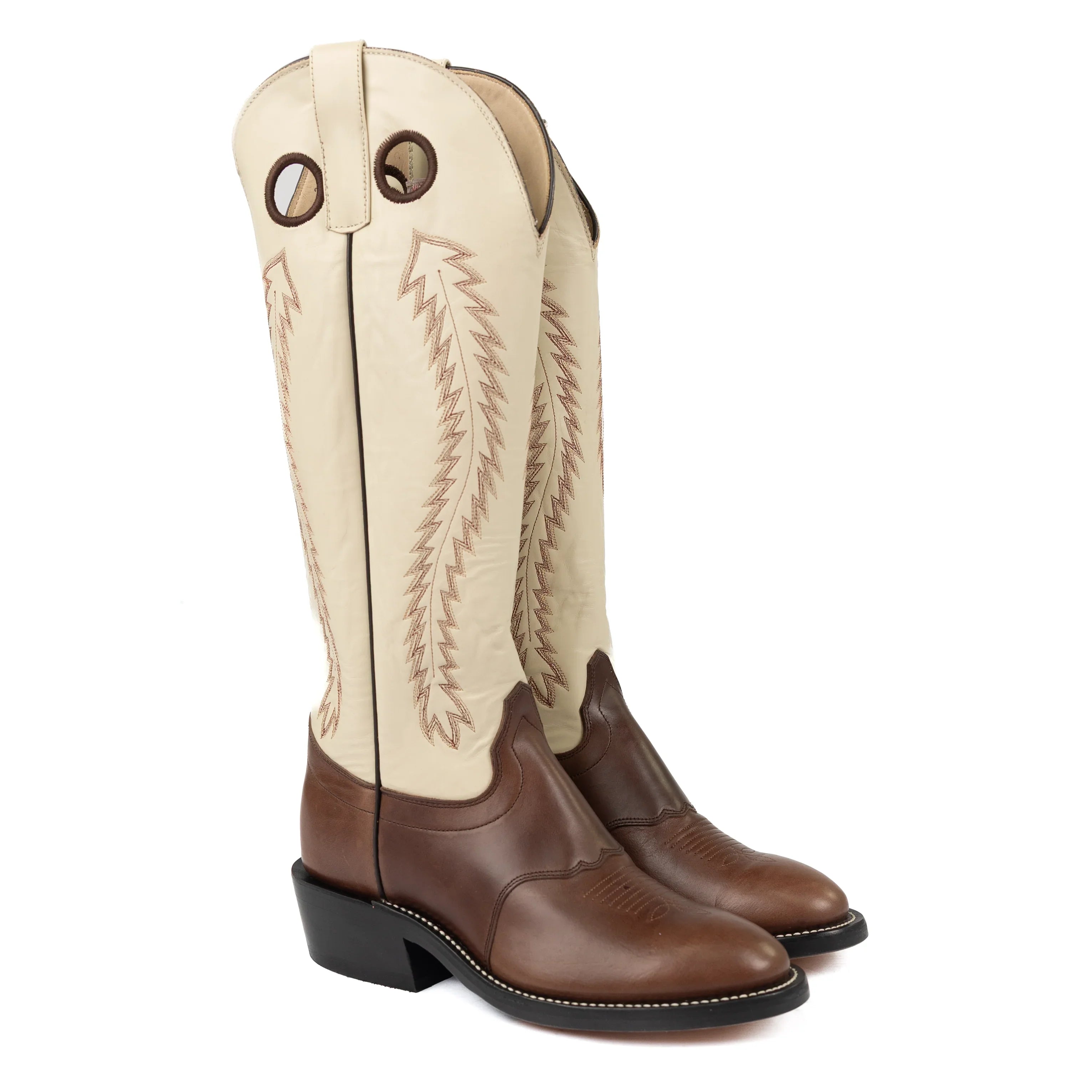 Olahe Chocolate Horsebutt U Toe Boots