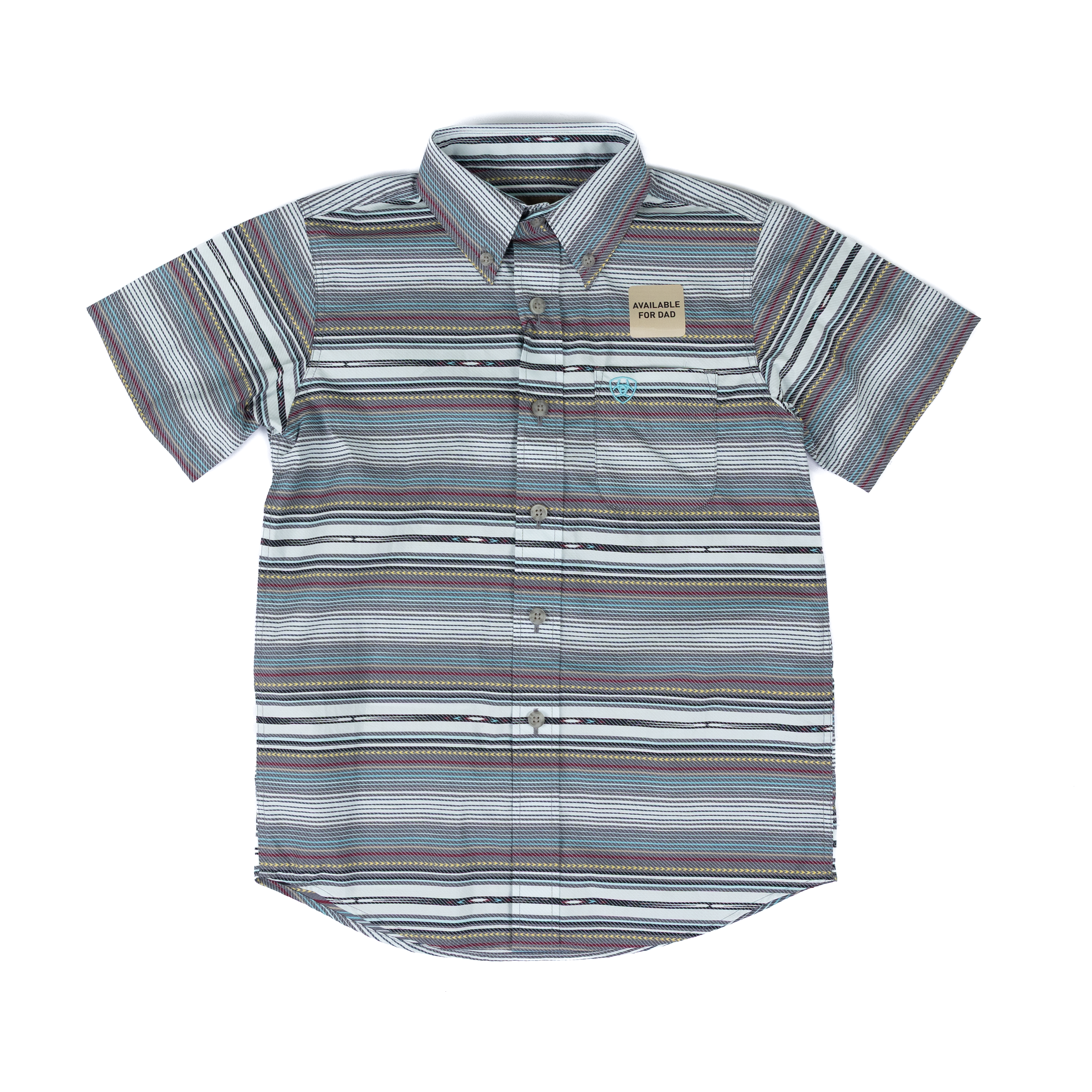 Boy's Ariat Short Sleeve Pauline Multicolor Stripe Button Up Shirt 10071621