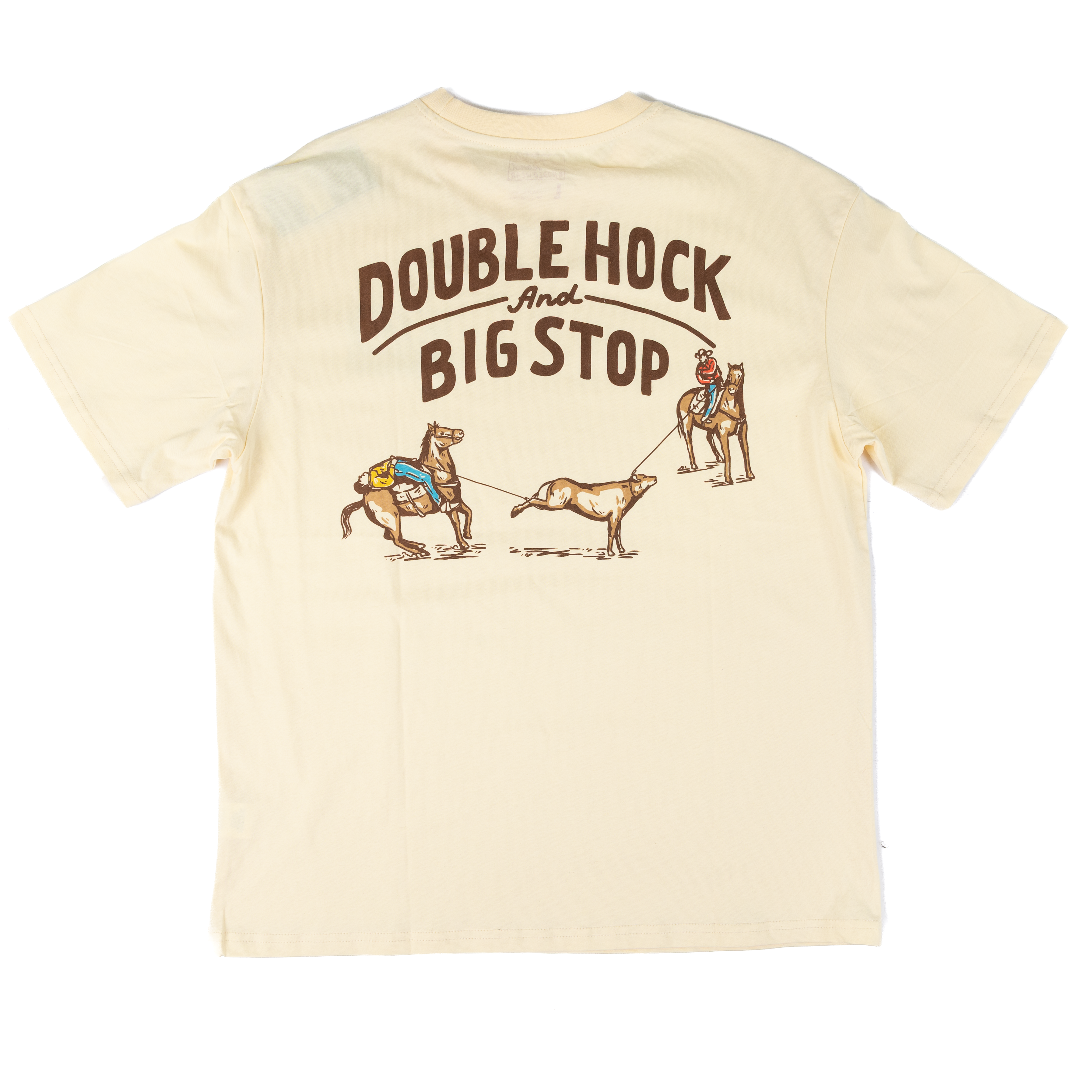 Men's 2 Rowels Ranch Beige Short Sleeve "Double Hock and Big Stop" T-shirt 2R-542A-BR