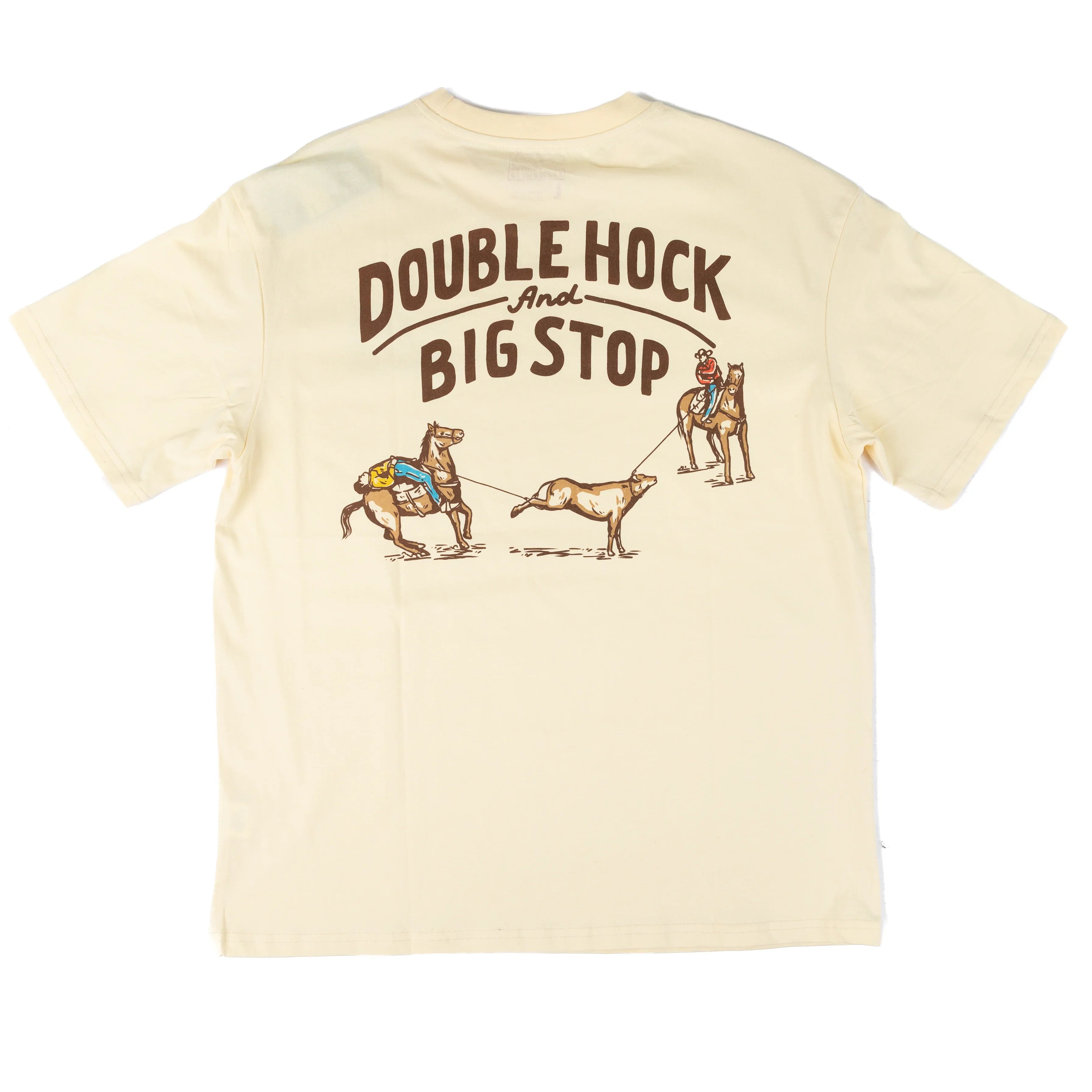 Men's 2 Rowels Ranch Beige Short Sleeve "Double Hock and Big Stop" T-shirt 2R-542A-BR