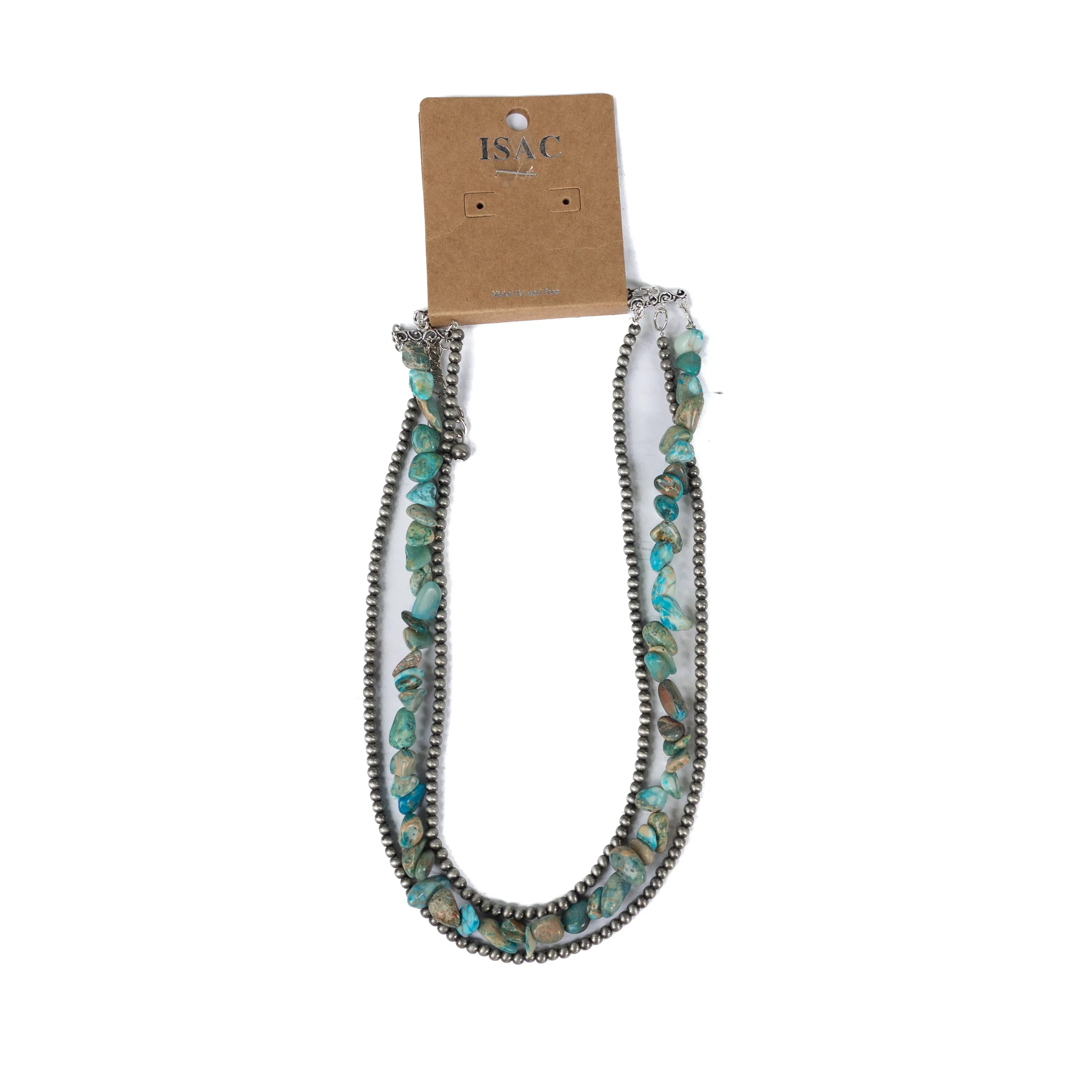 Women's Isac 3 Strand 16" Navajo and Turquoise Necklace 737086