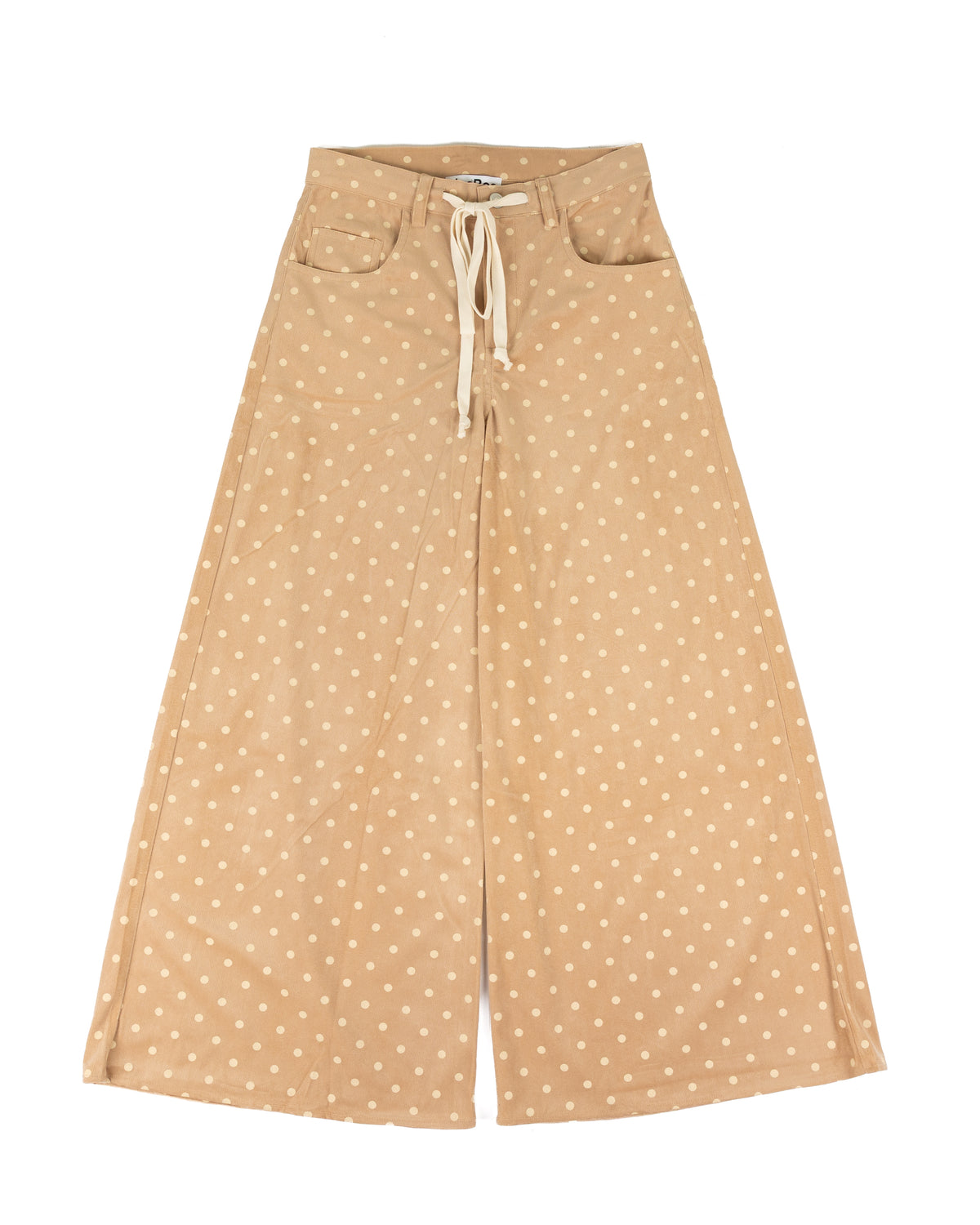 Women's Mocha Wide Corduroy Polka Dot Pants