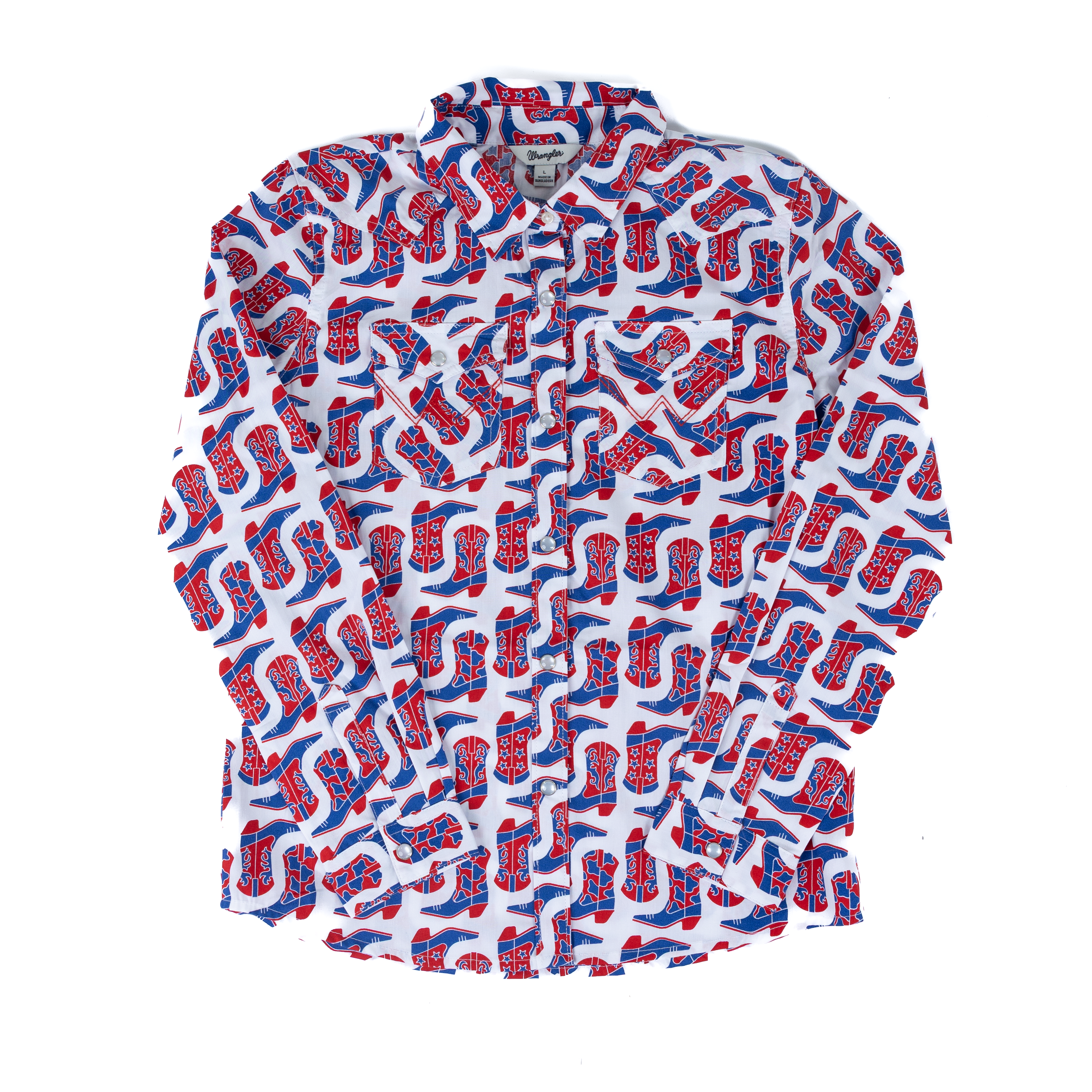 Girl's Wrangler Cowgirl Boots Western Snap Shirt 112379344