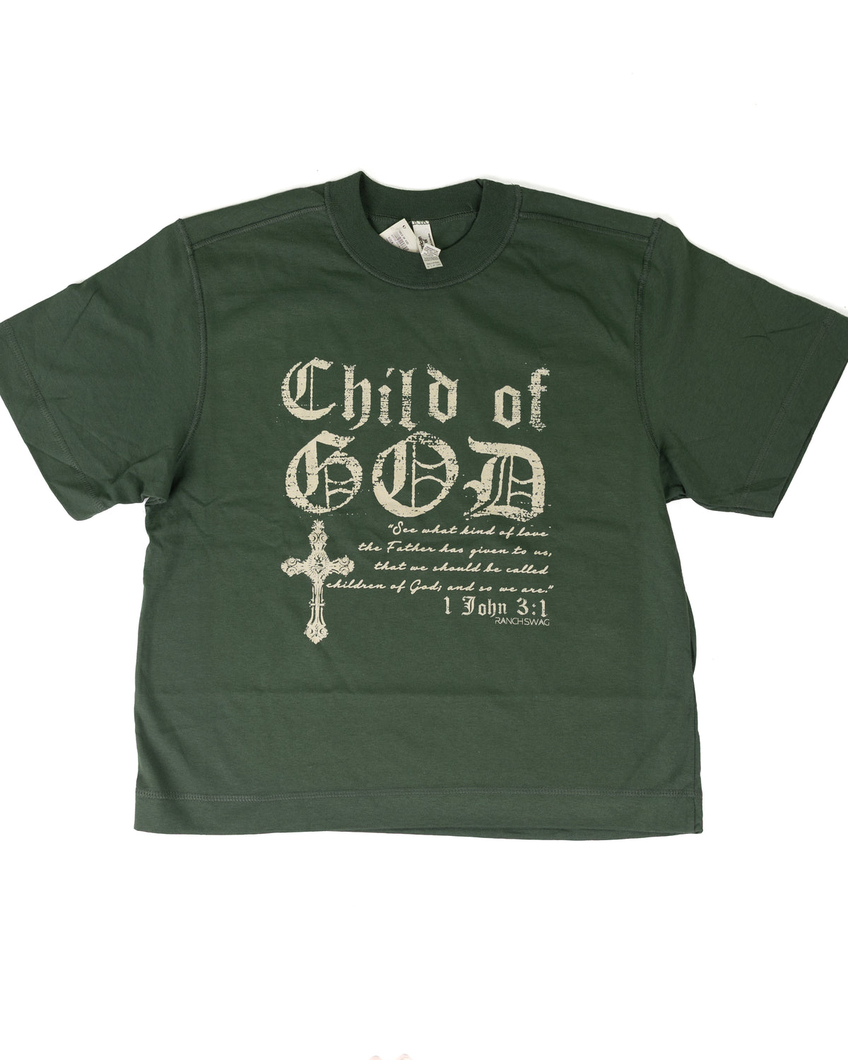 Ranch Swag Women's Short Sleeve Green "Child of God" T-shirt