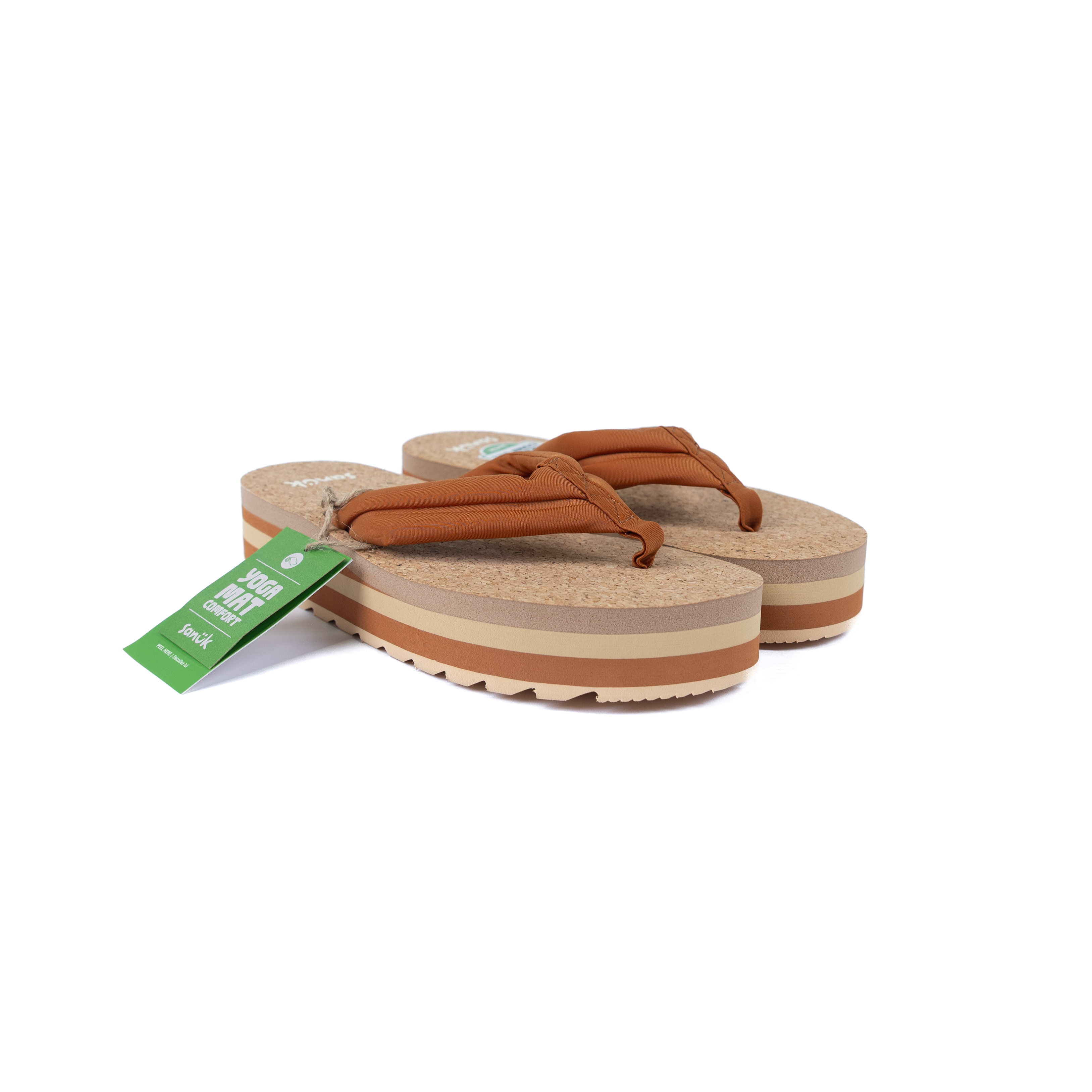 Women's Sanuk Pecan Platform Flip Flops 1174039-PEC