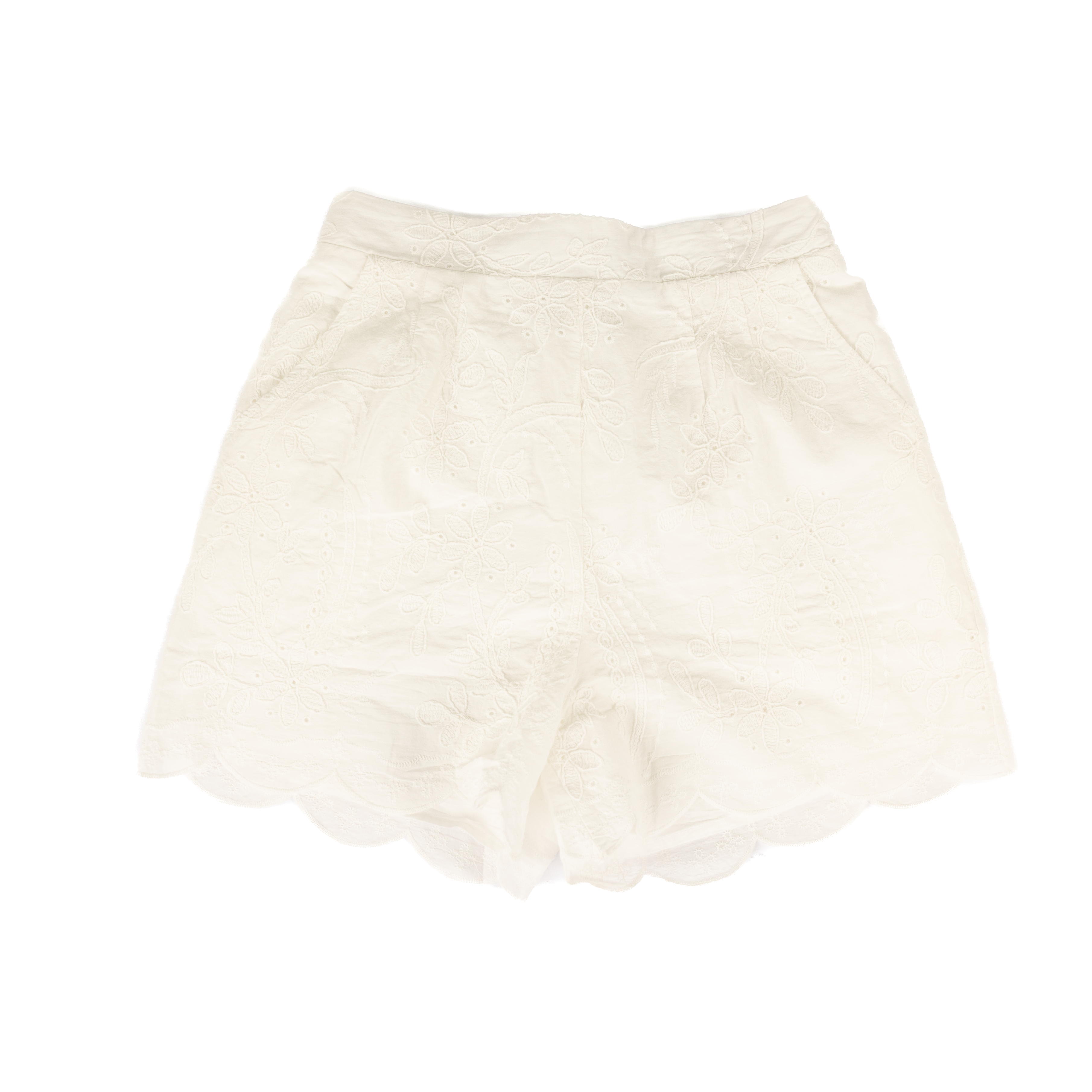 Women's Another Love White Jannie Floral Embroidery White Shorts VCBM8205WHT
