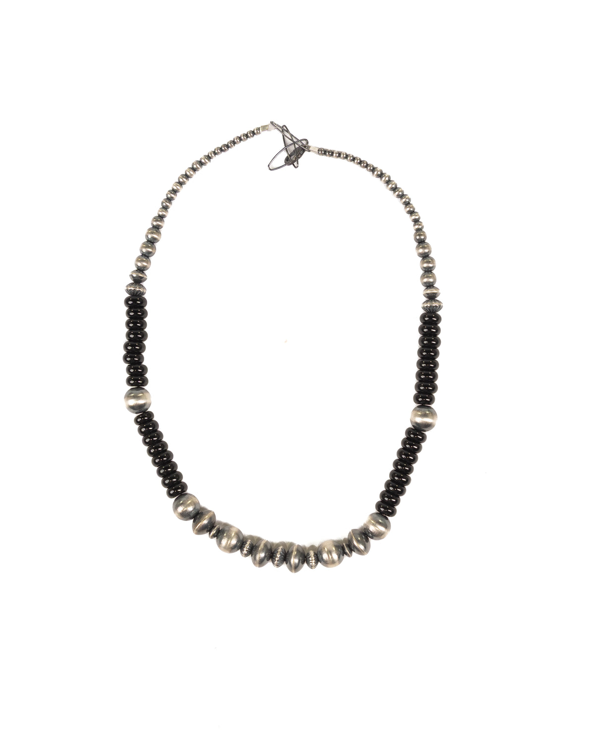 Alzuni Women's Onyx Black and Concho Beaded Handmade Necklace