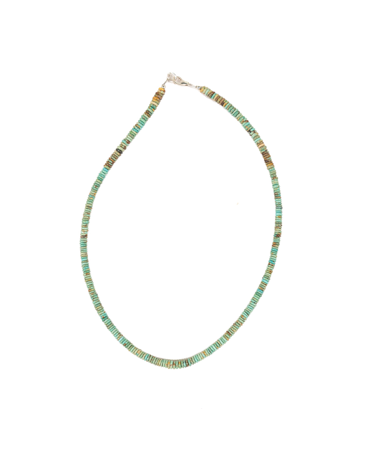 Alzuni Women's Authentic Turquoise Disk Bead Necklace