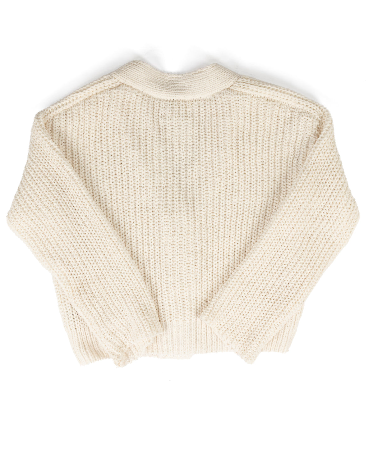 Women's Cream Long Raglan Sleeve V-neck Sweater