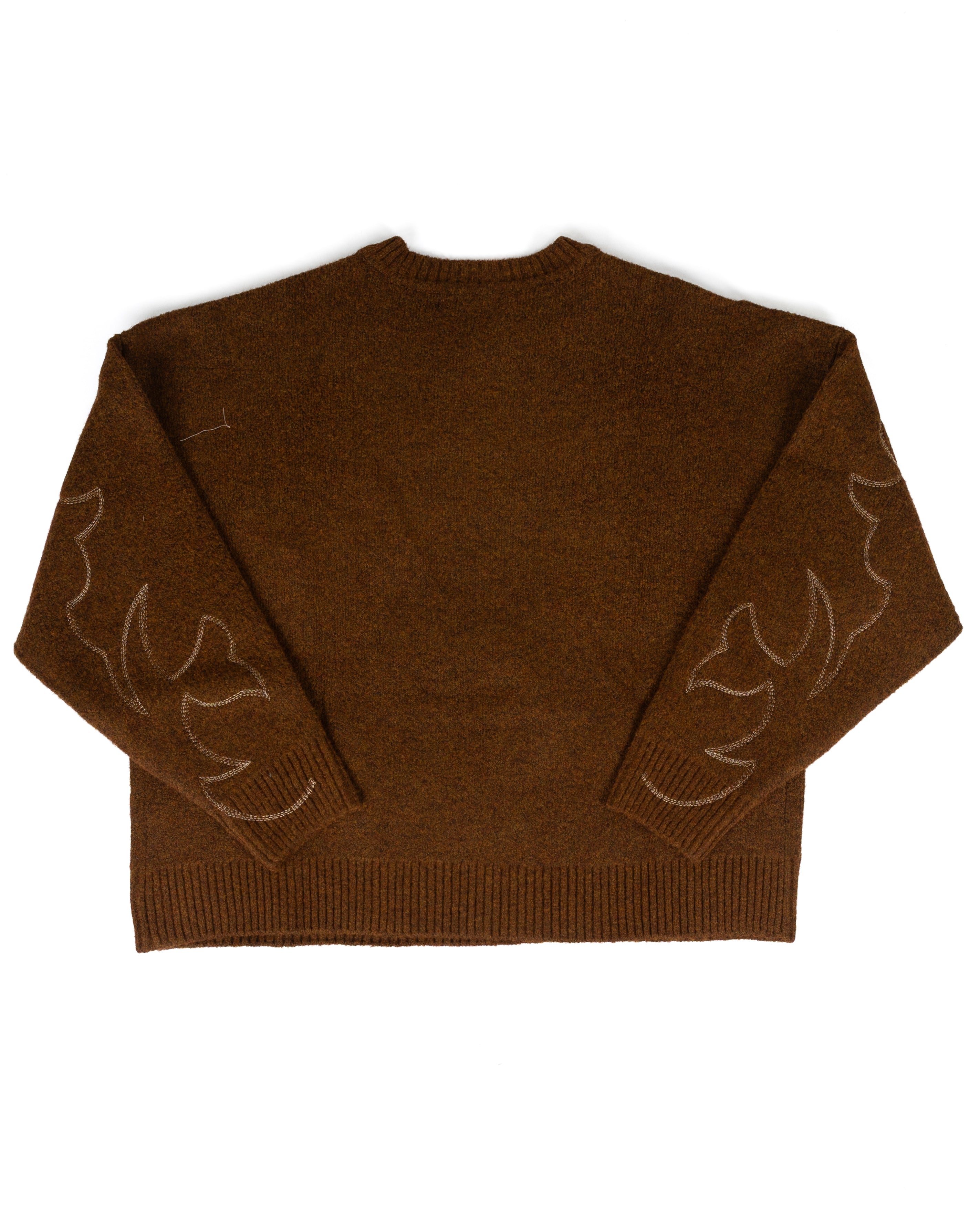Rock and Roll Women's Rust Boot Stitched Sweater BW32T09400