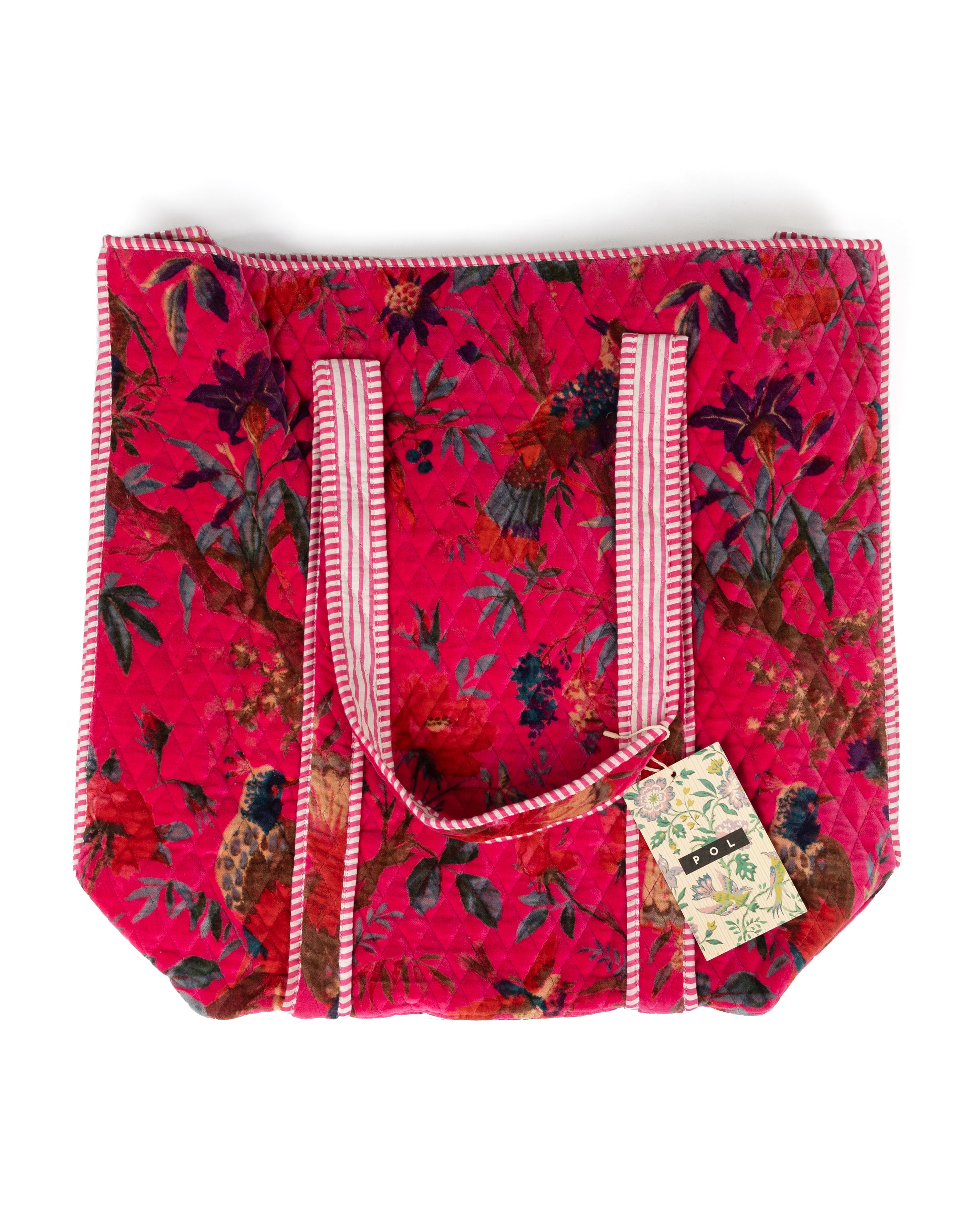 Women's Fuschia Large Quilted Tote Bag