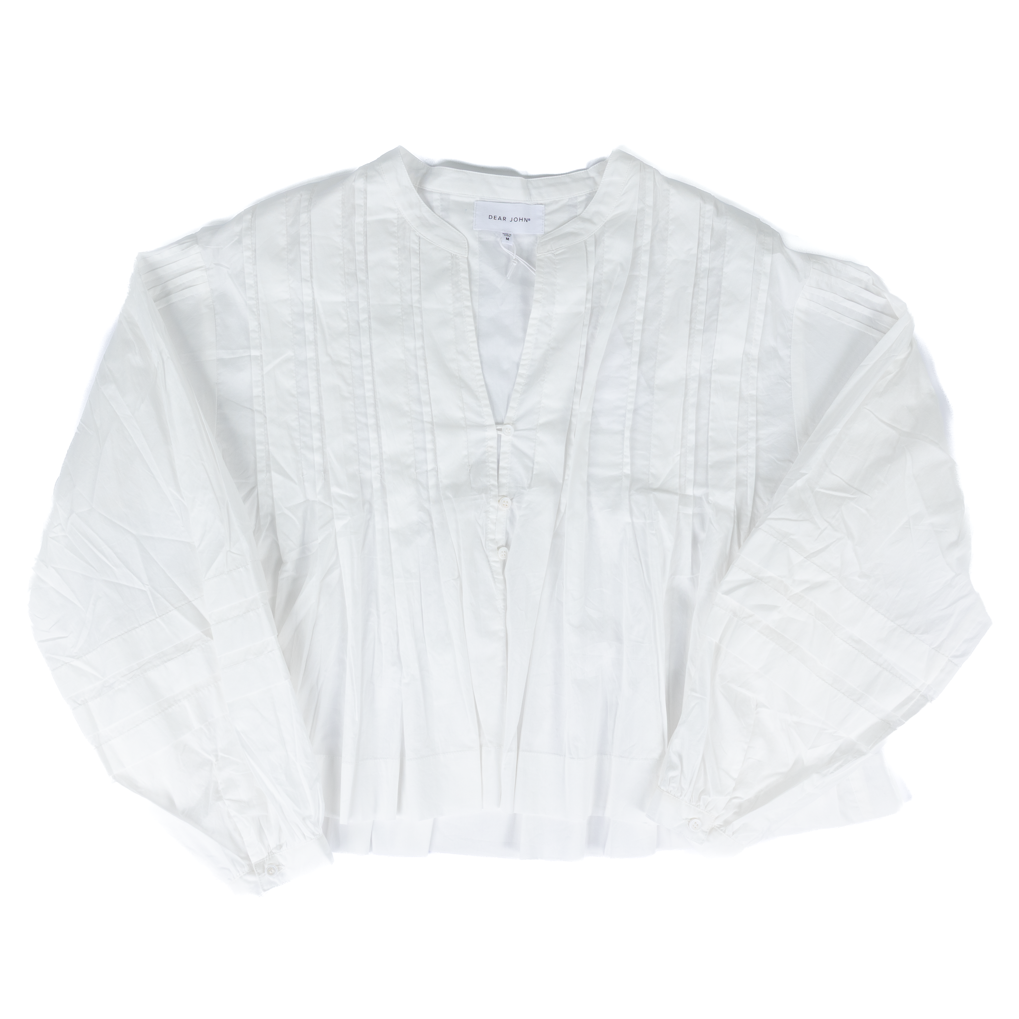 Women's Dear John White Shonda Long Sleeve Blouse DSH1544WHT