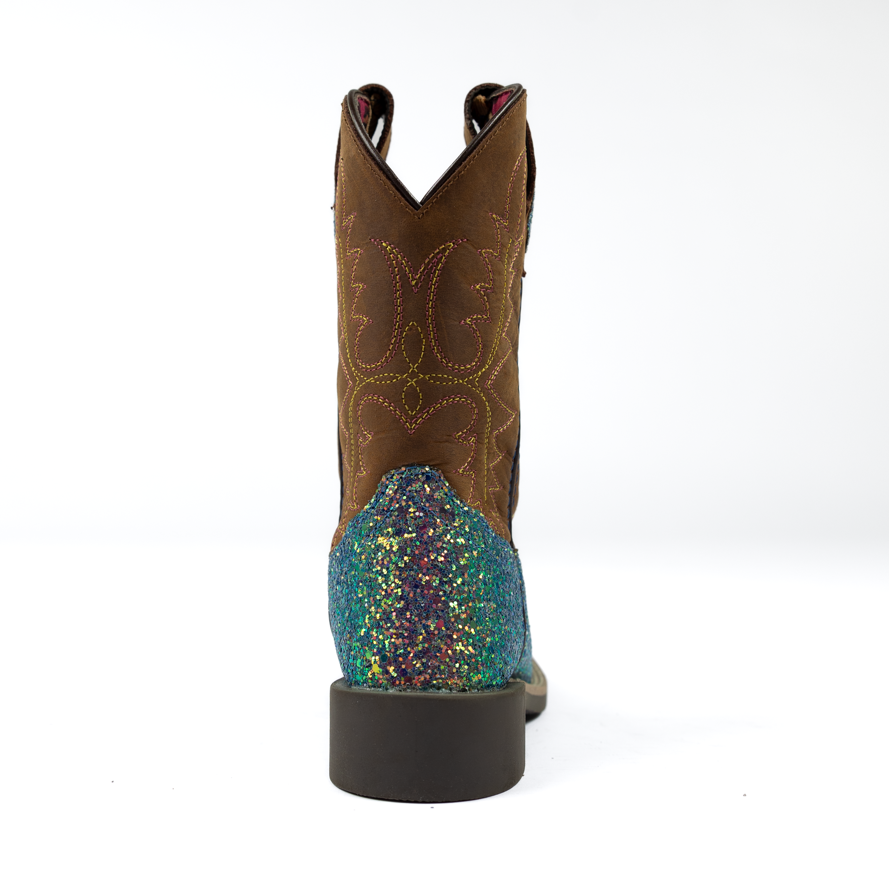 Girl's Youth Smoky Mountain Ariel Glitter Square Toe Western Boots