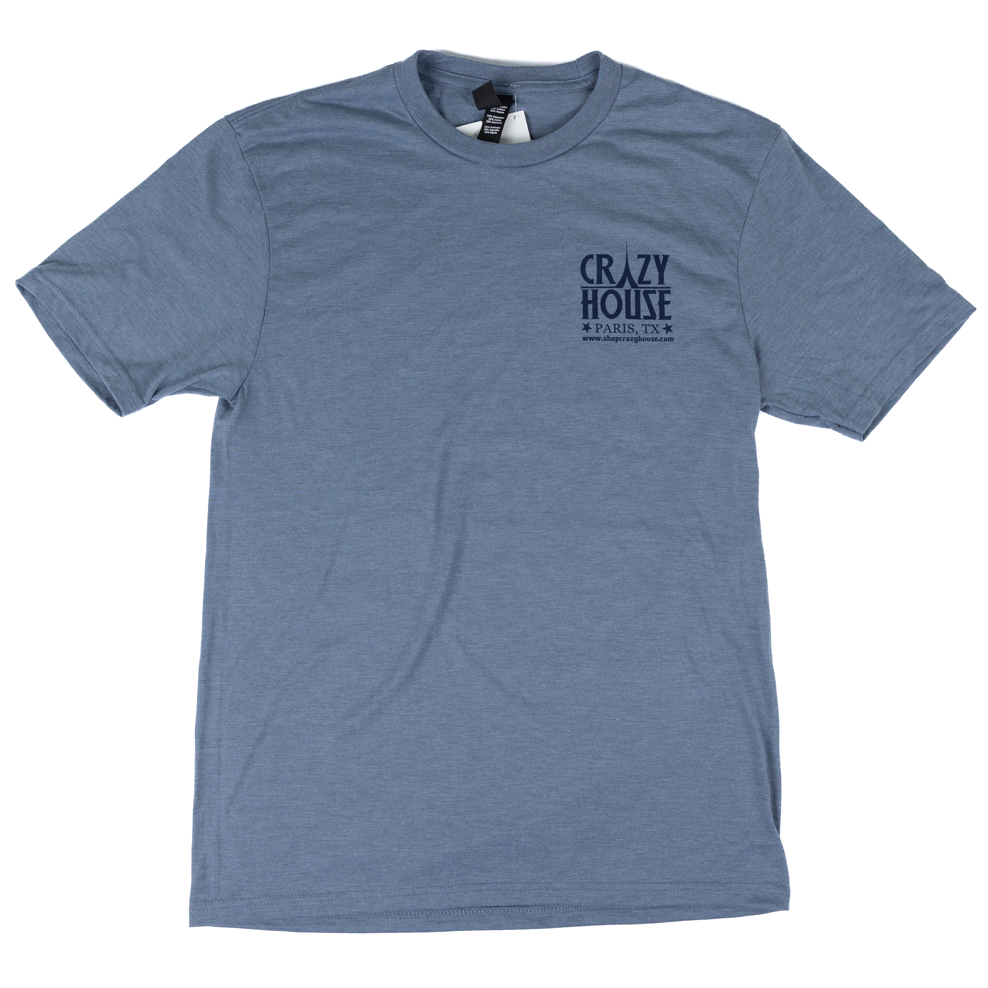 Crazy House Short Sleeve Heather Blue Printed Shirt