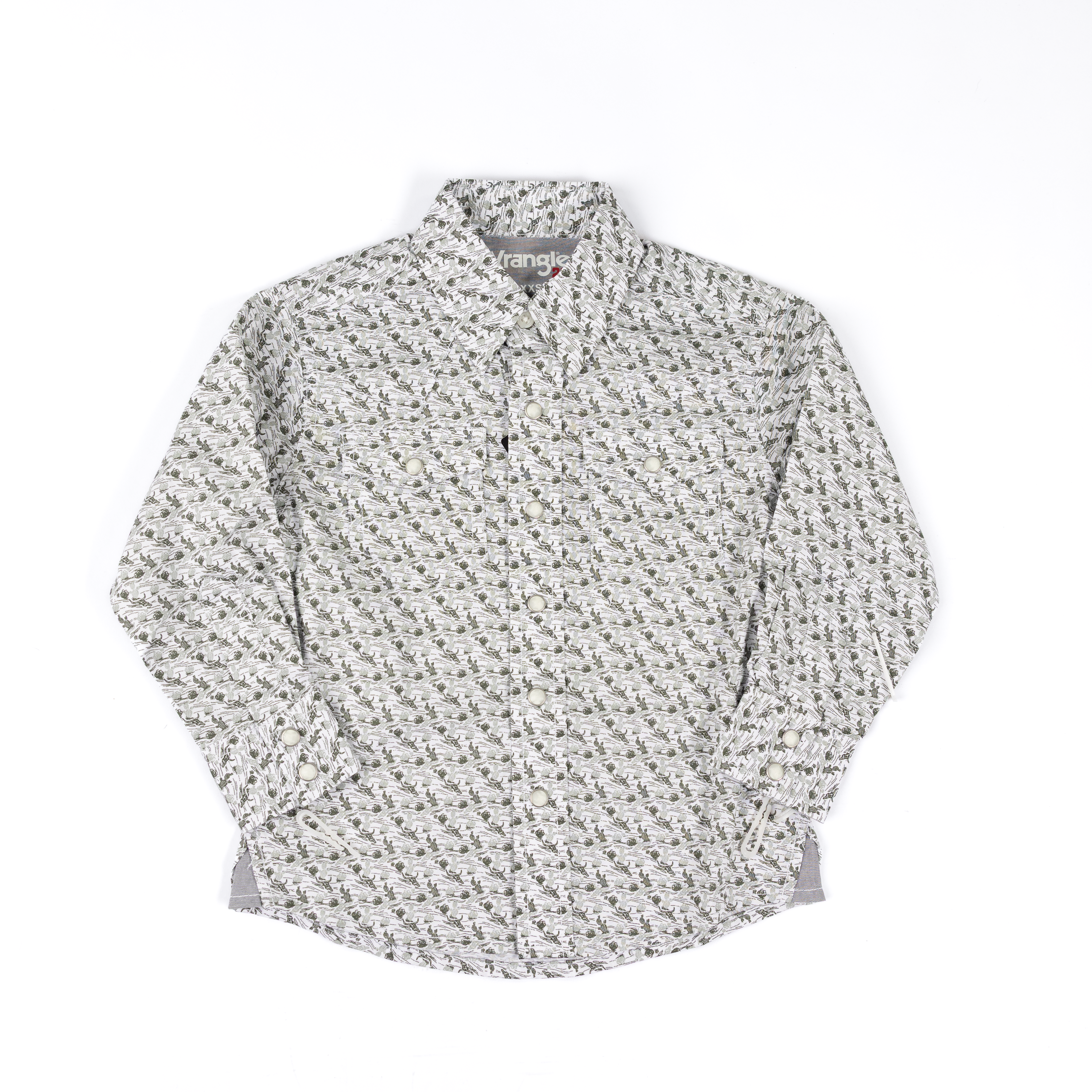 Boy's Wrangler 20X Advanced Comfort Long Sleeve Green/White Shirt 112374377