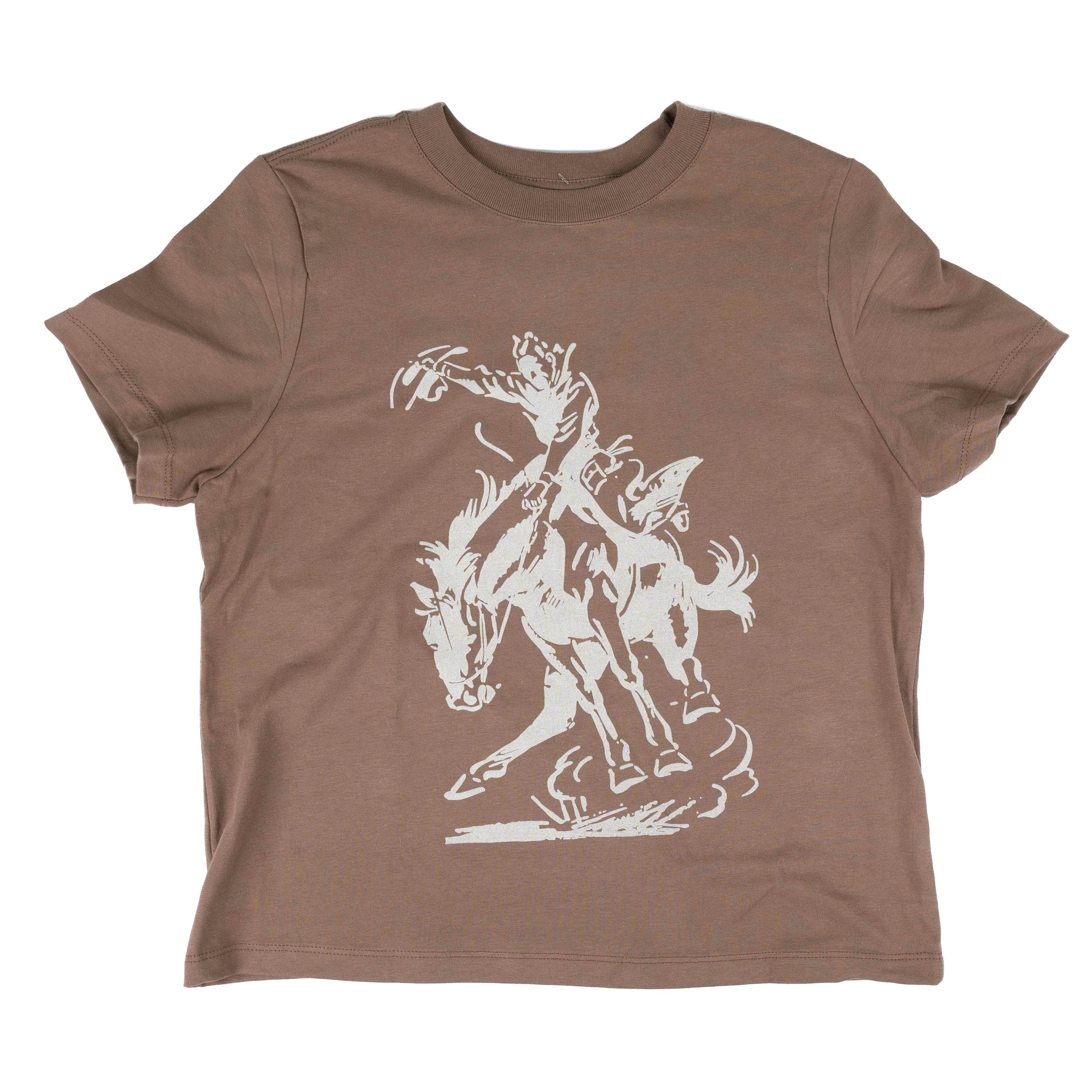 Women's Brown Short Sleeve "Bucking Horse" T-shirt