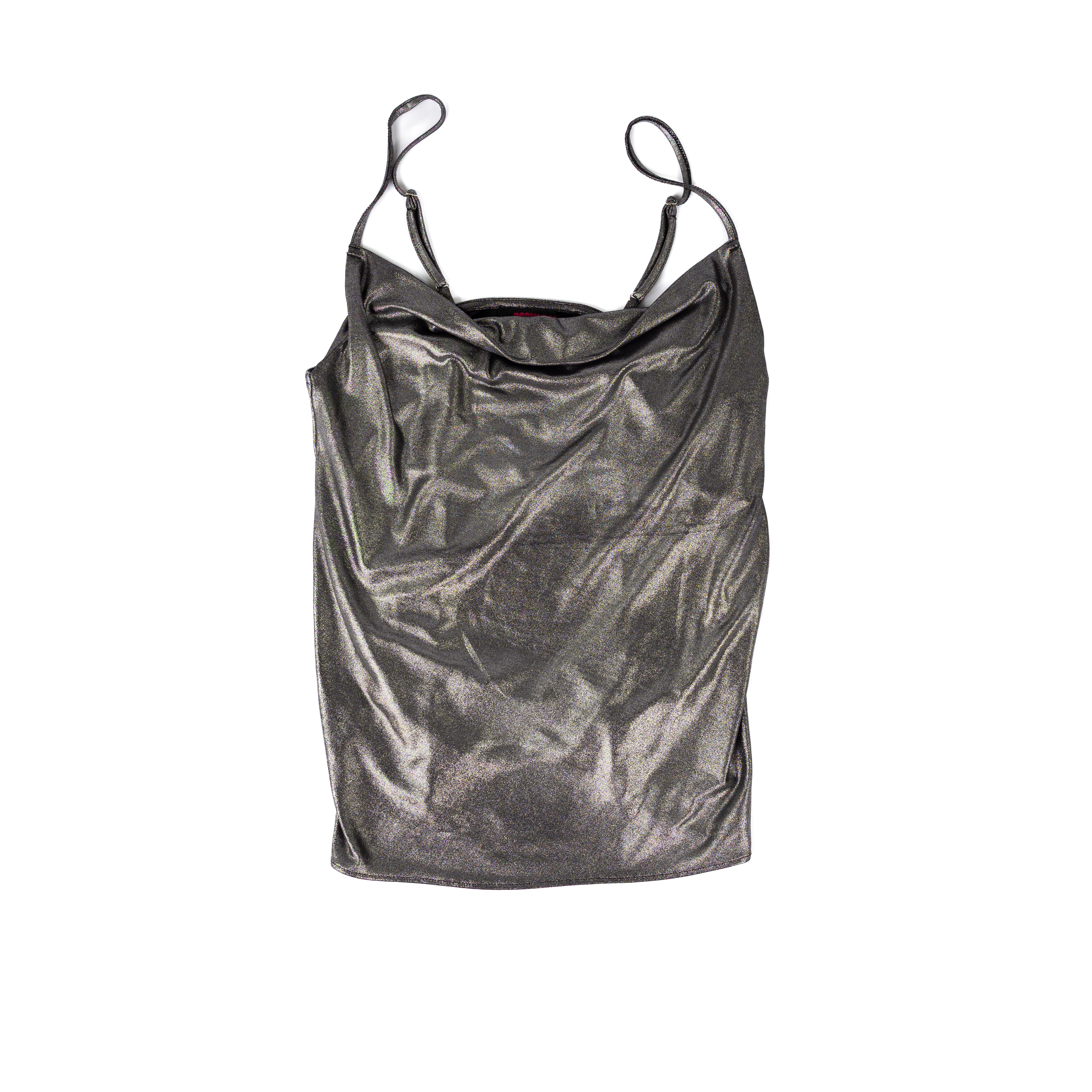 Women's Rock and Roll Metallic Cowl Tank Top BW20T07810