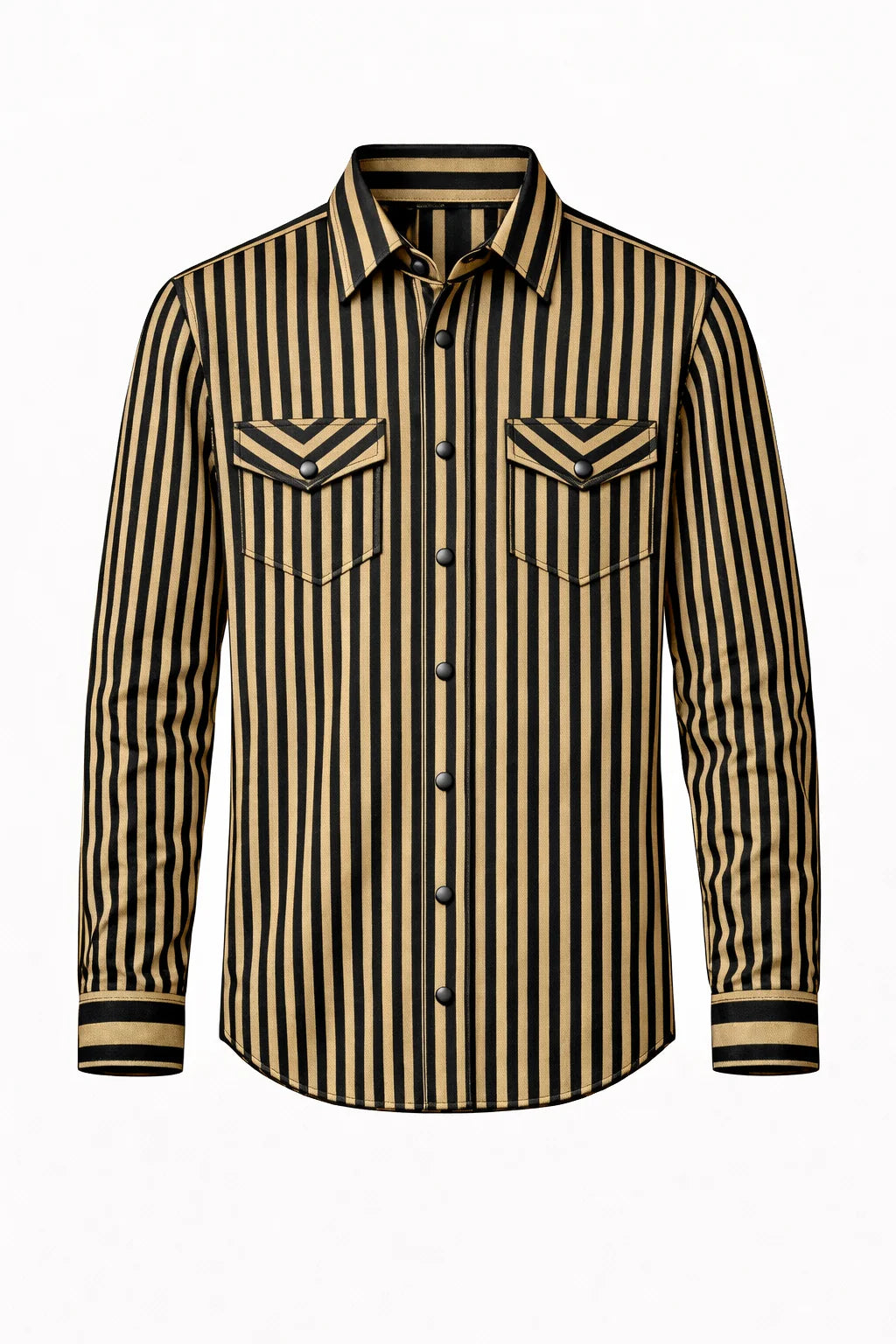 Men's 2 Rowels Ranch Long Sleeve Black and Tan Performance Pearl Snap Shirt