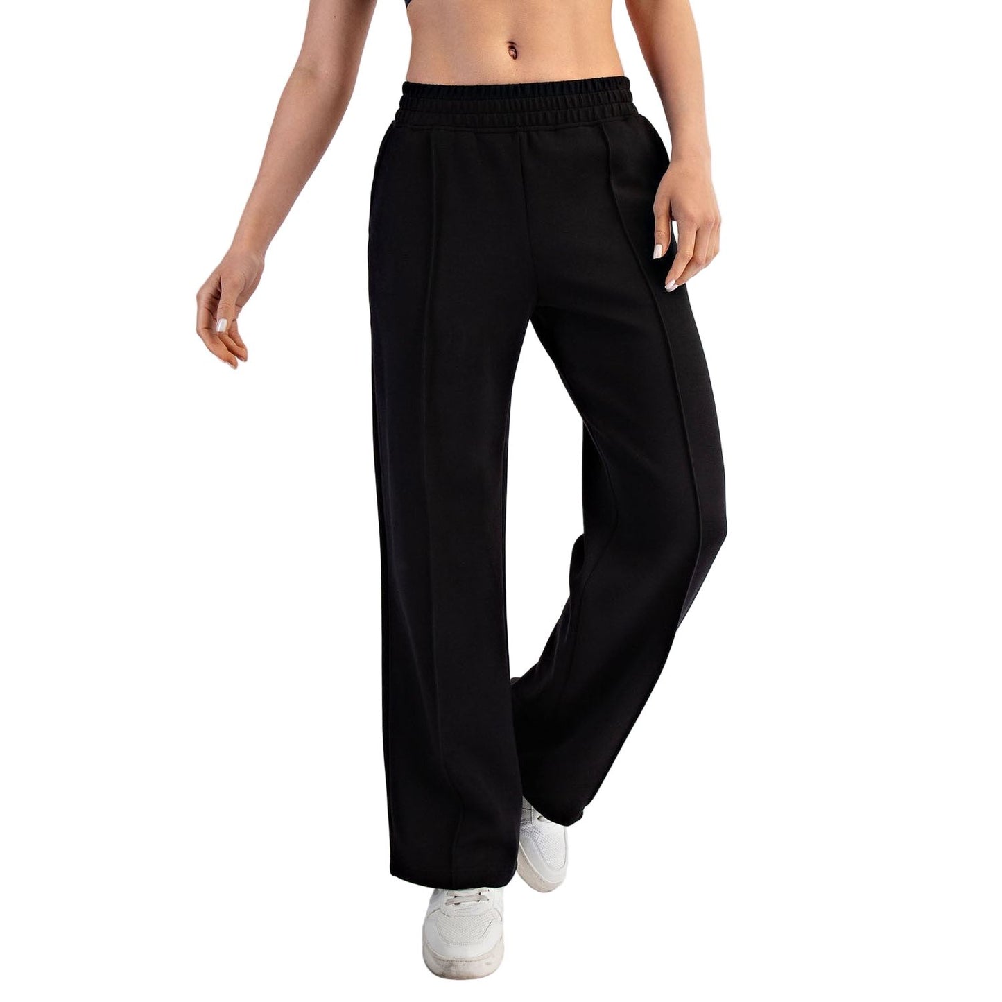 Women's Modal Scuba Pintuck Straight Pants P6408