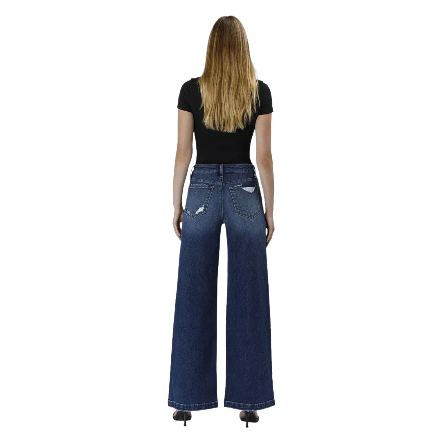 Women's Vervet Tummy Control High Rise Wide Leg Jeans LV1443-P - Crazy House Western Wear