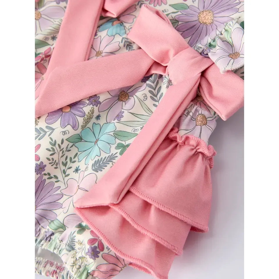 Girl's Pink Floral Sleeveless Baby Girl's Romper