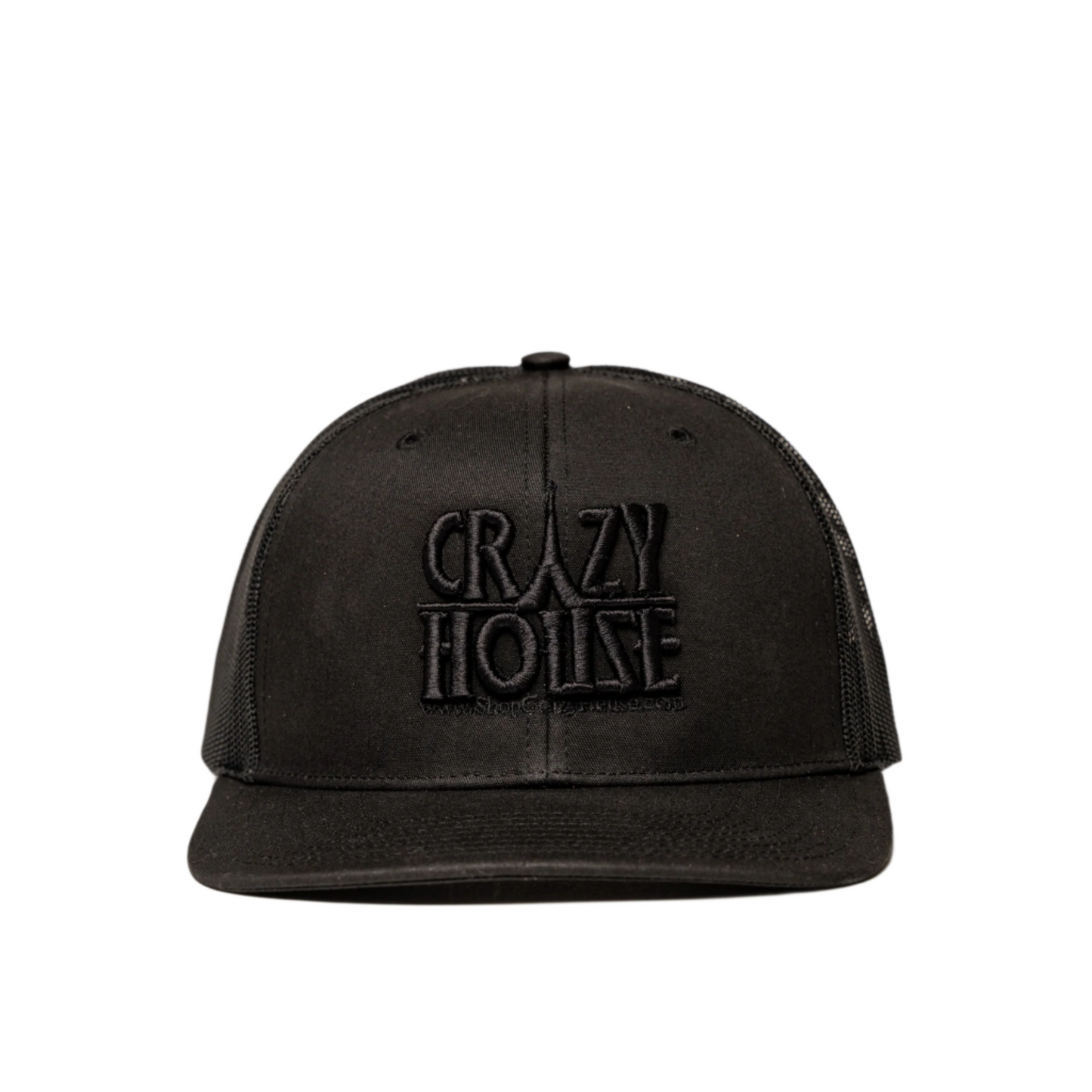 Crazy House Black on Black Trucker Cap with Stitching - Crazy House Western Wear