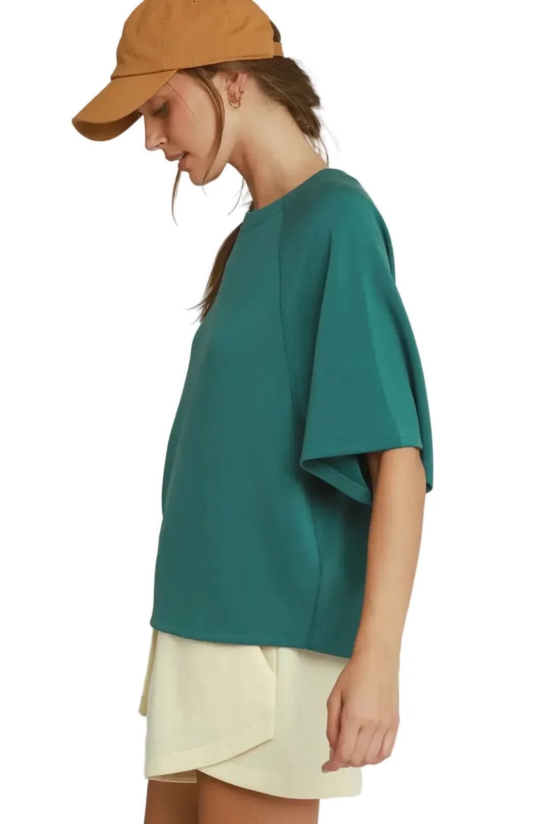 Umgee Women's Teal Relaxed Raglan Sleeve Top
