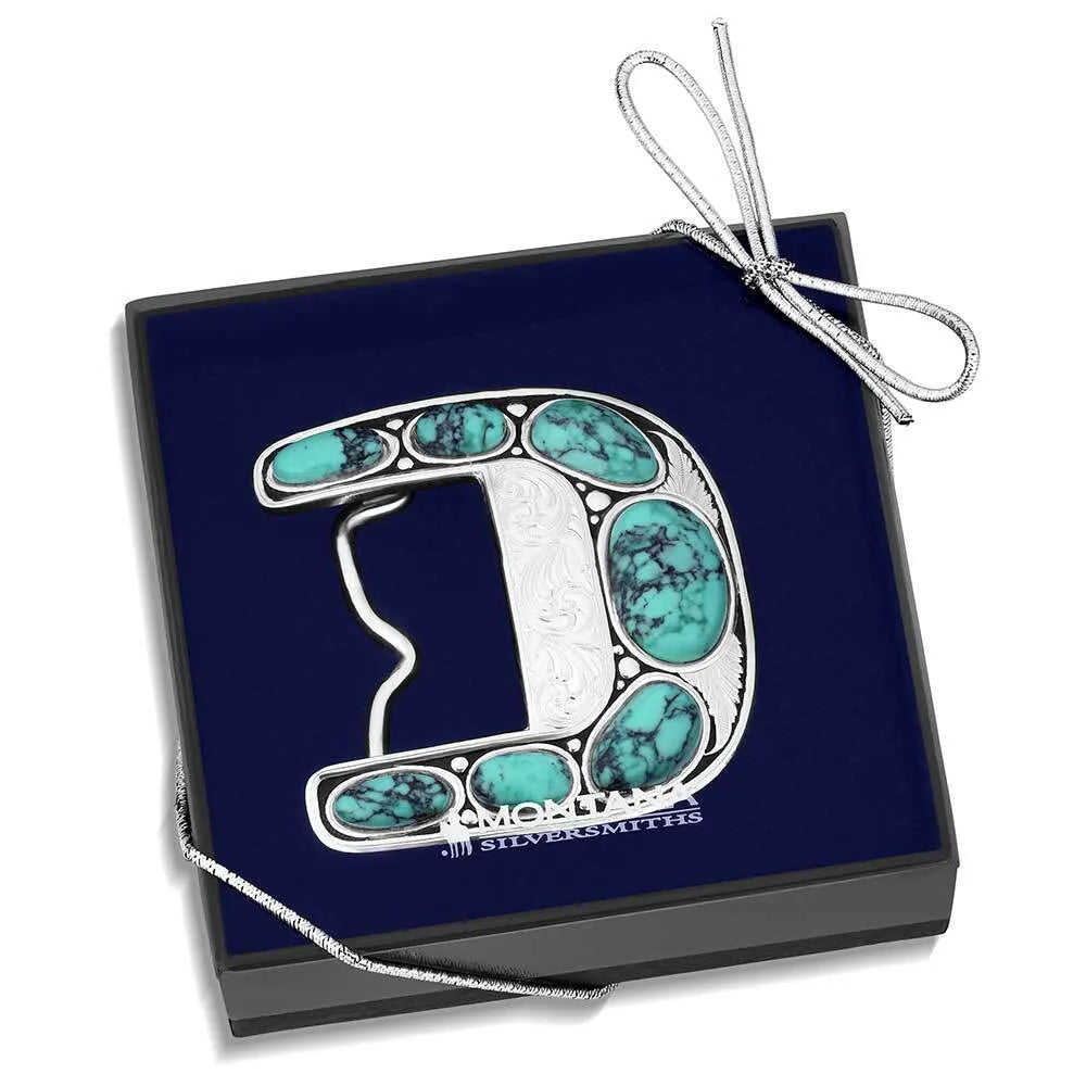 Women's Montana Silversmiths Clear Blue Sky Turquoise Buckle 55010