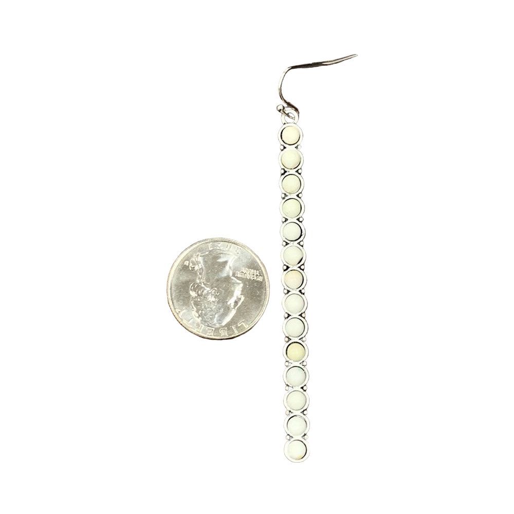 Women's Isac 3" Long White Turquoise Earrings