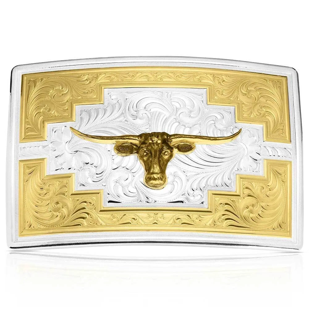 Men's Montana Silversmiths Santa Fe Sunrise Buckle With Longhorn 55910-41