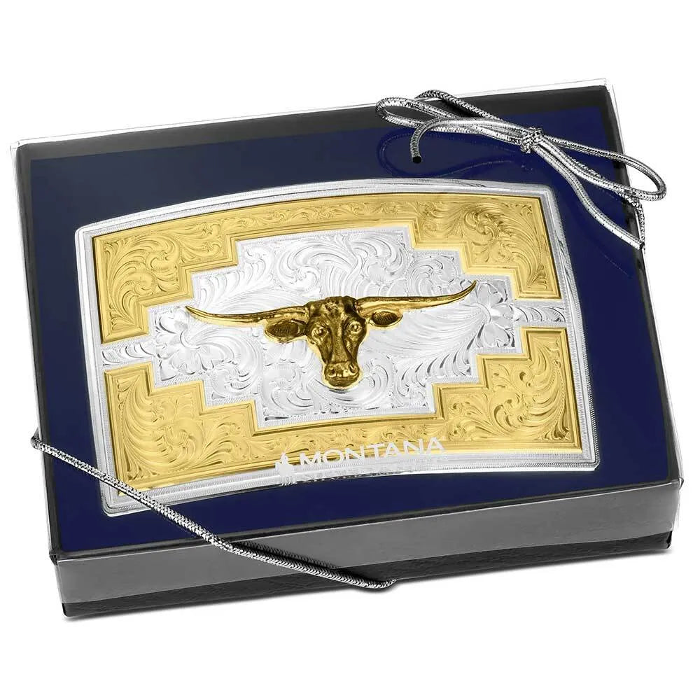 Men's Montana Silversmiths Santa Fe Sunrise Buckle With Longhorn 55910-41