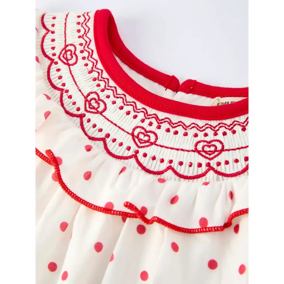 Girl's Valentines Day Polka dot Onesie