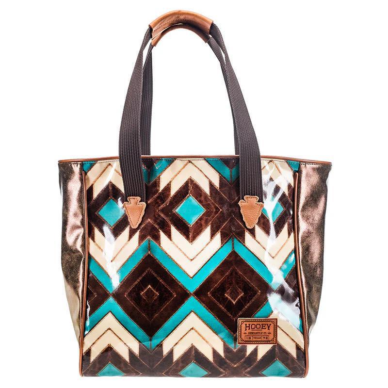 Women's Hooey "Montezuma" Brown and Turquoise Aztec Pattern Purse HCT003-BRTQ - Crazy House Western Wear