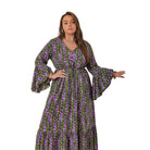 Women's Vacasun Green and Purple Maxi Dress